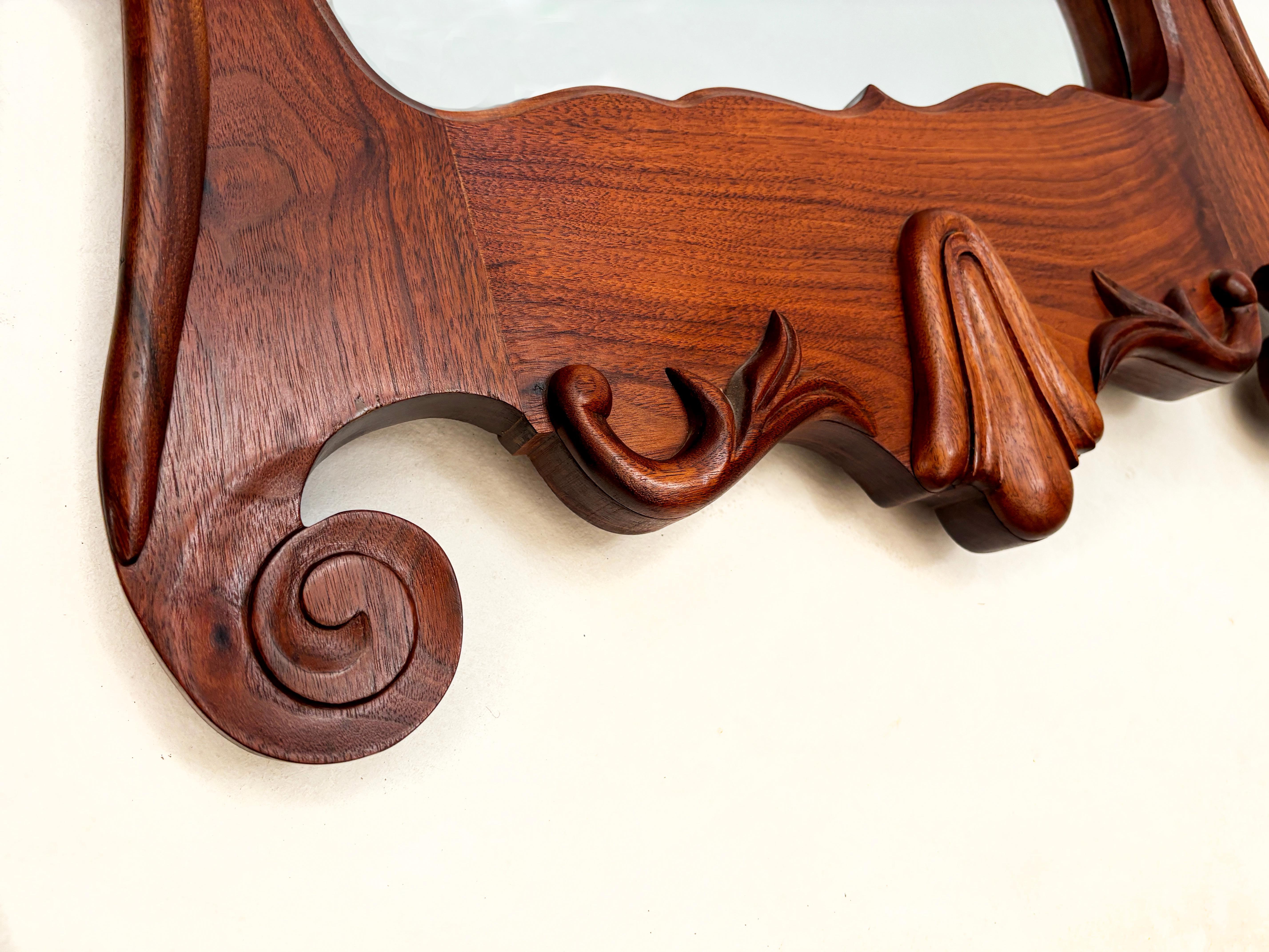 Chippendale Walnut Custom-made Mirror For Sale 4