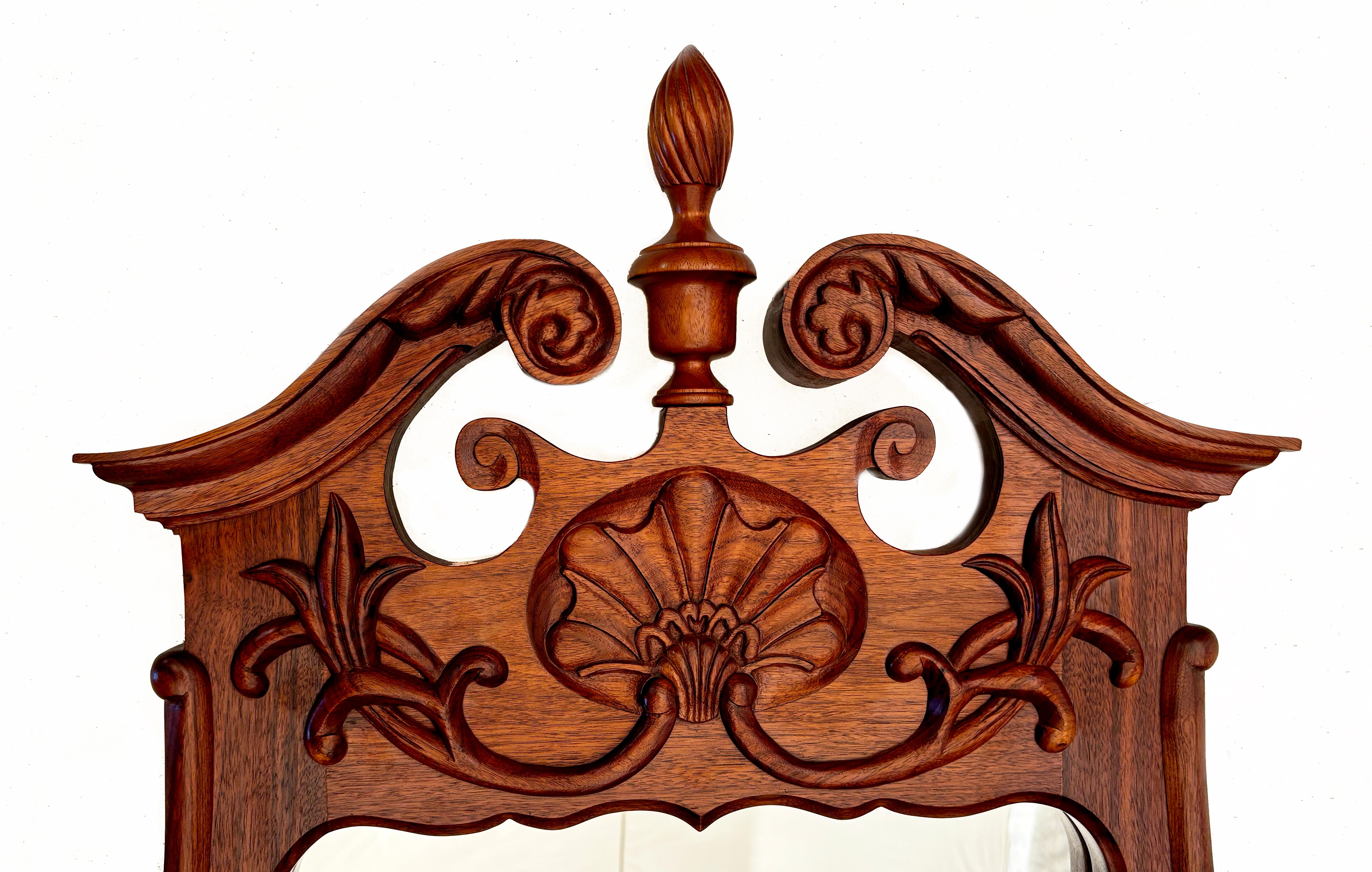 American Chippendale Walnut Custom-made Mirror For Sale