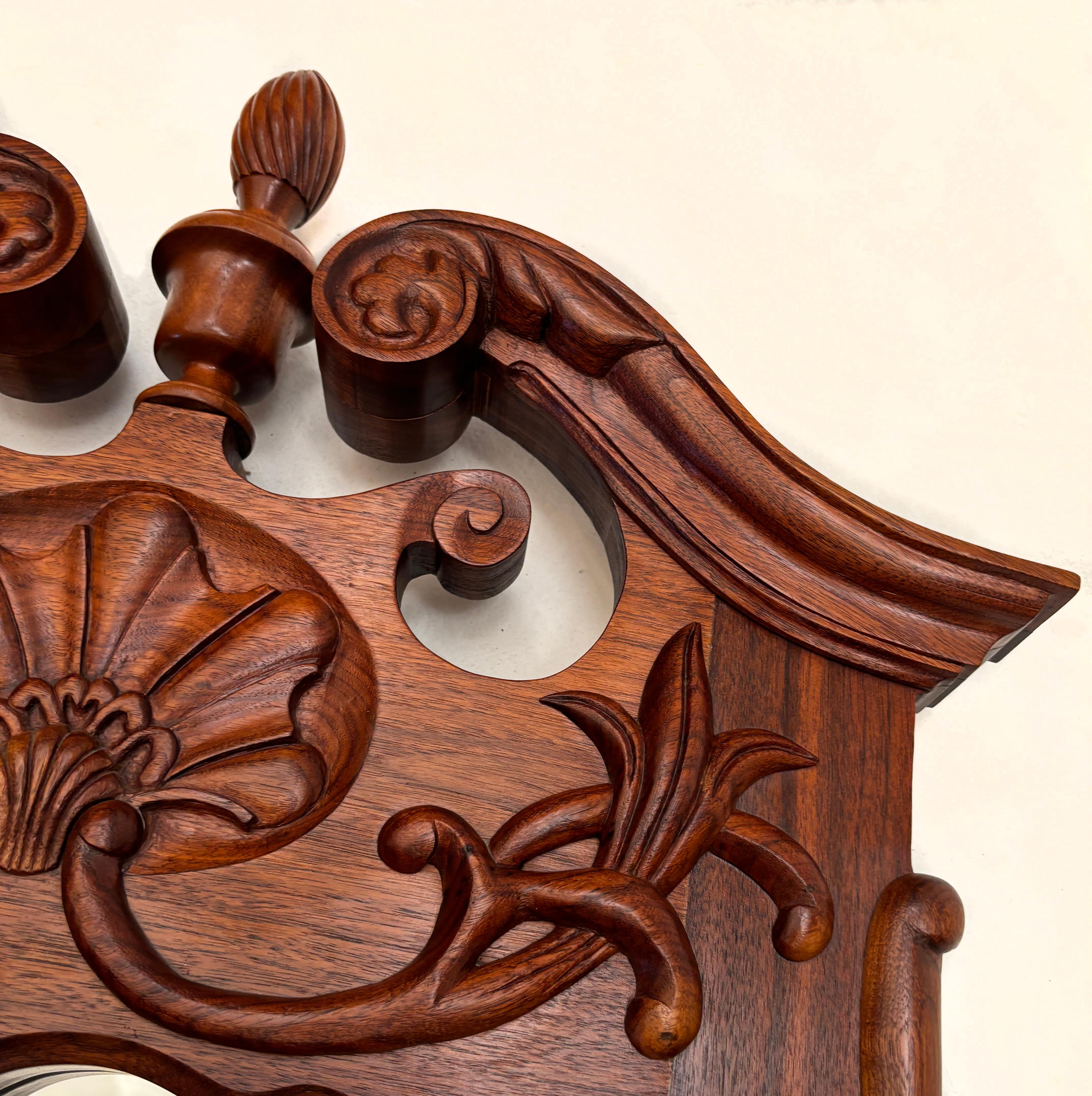 Chippendale Walnut Custom-made Mirror In Good Condition For Sale In Louisville, KY