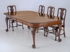 Chippendale, Waring and Gillow Large 8ft Mahogany Extending Dining Table c1905