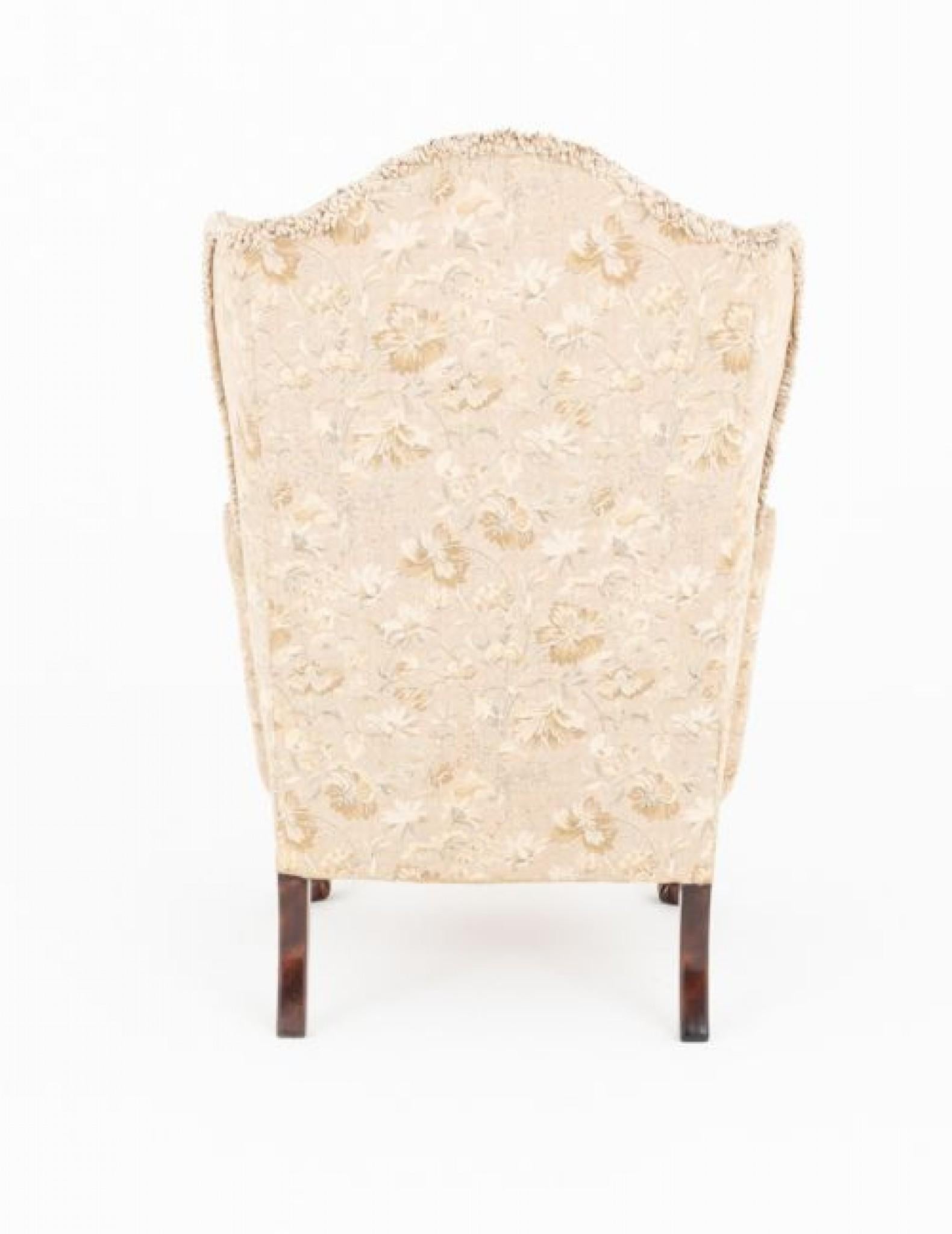 Late 19th Century Chippendale Wing Chair Antique 1880 Ball and Claw For Sale