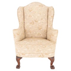 Chippendale Wing Chair Antique 1880 Ball and Claw