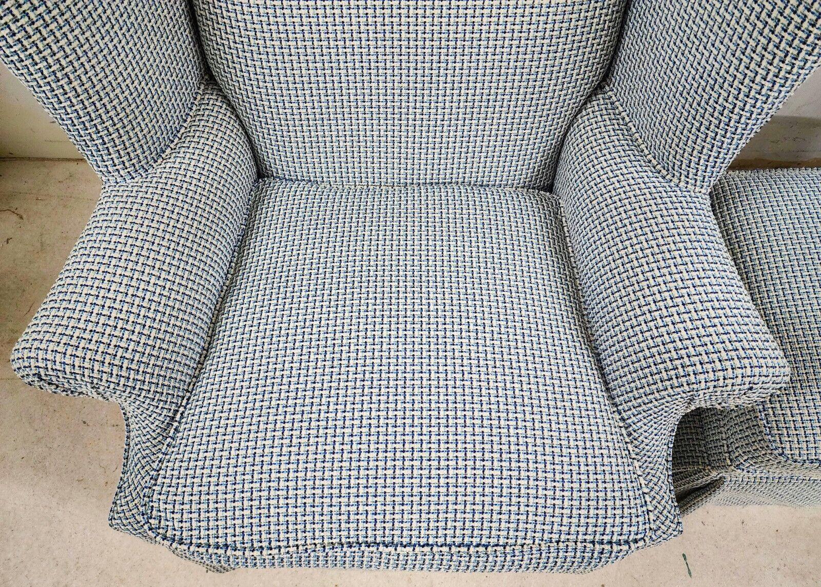Late 20th Century Chippendale Wingback Armchair with Ottoman Fabulous Fabric! For Sale