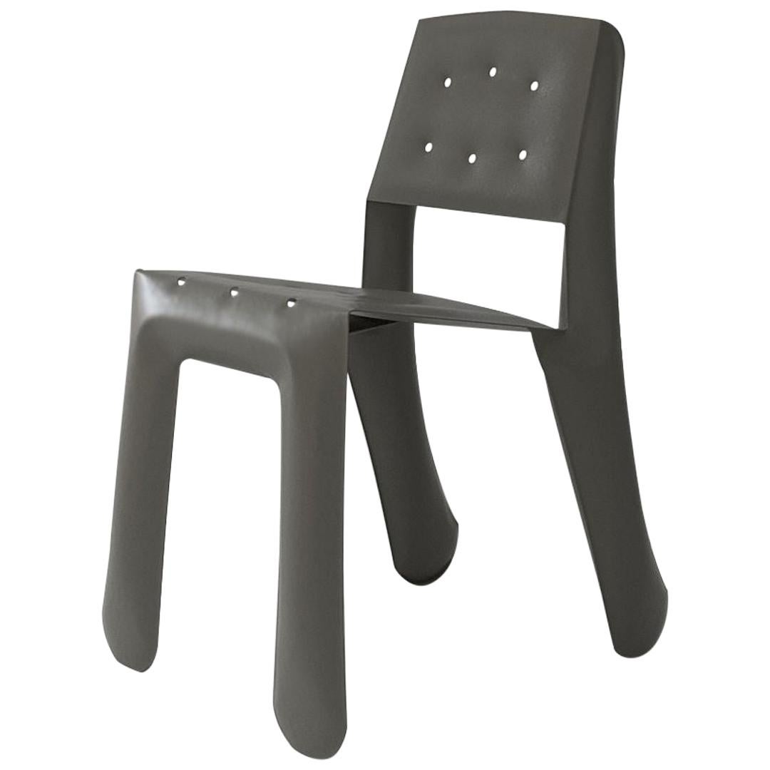 Chippensteel 0.5 Polished Umbra Grey Color Carbon Steel Seating by Zieta