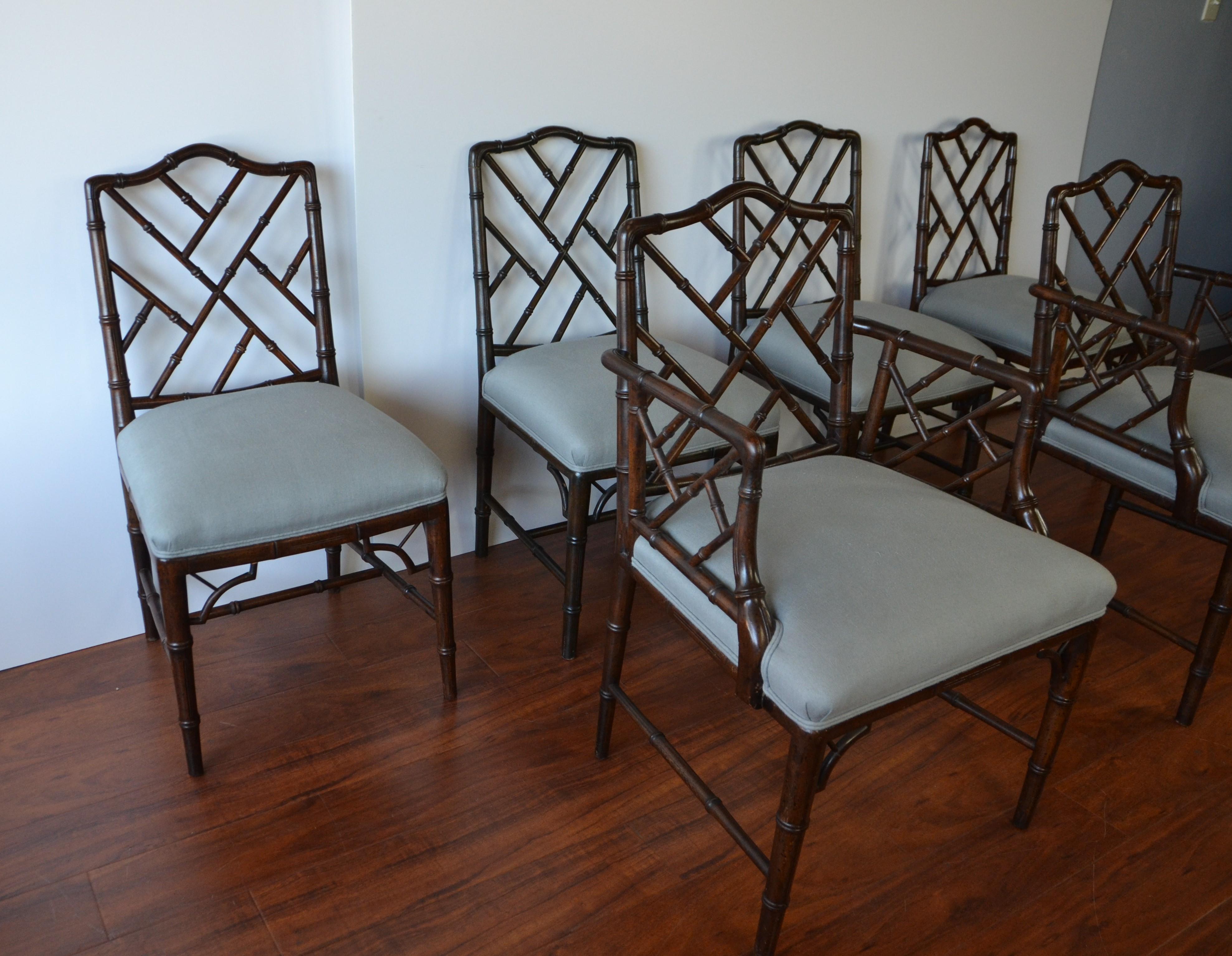 bamboo chippendale dining chairs