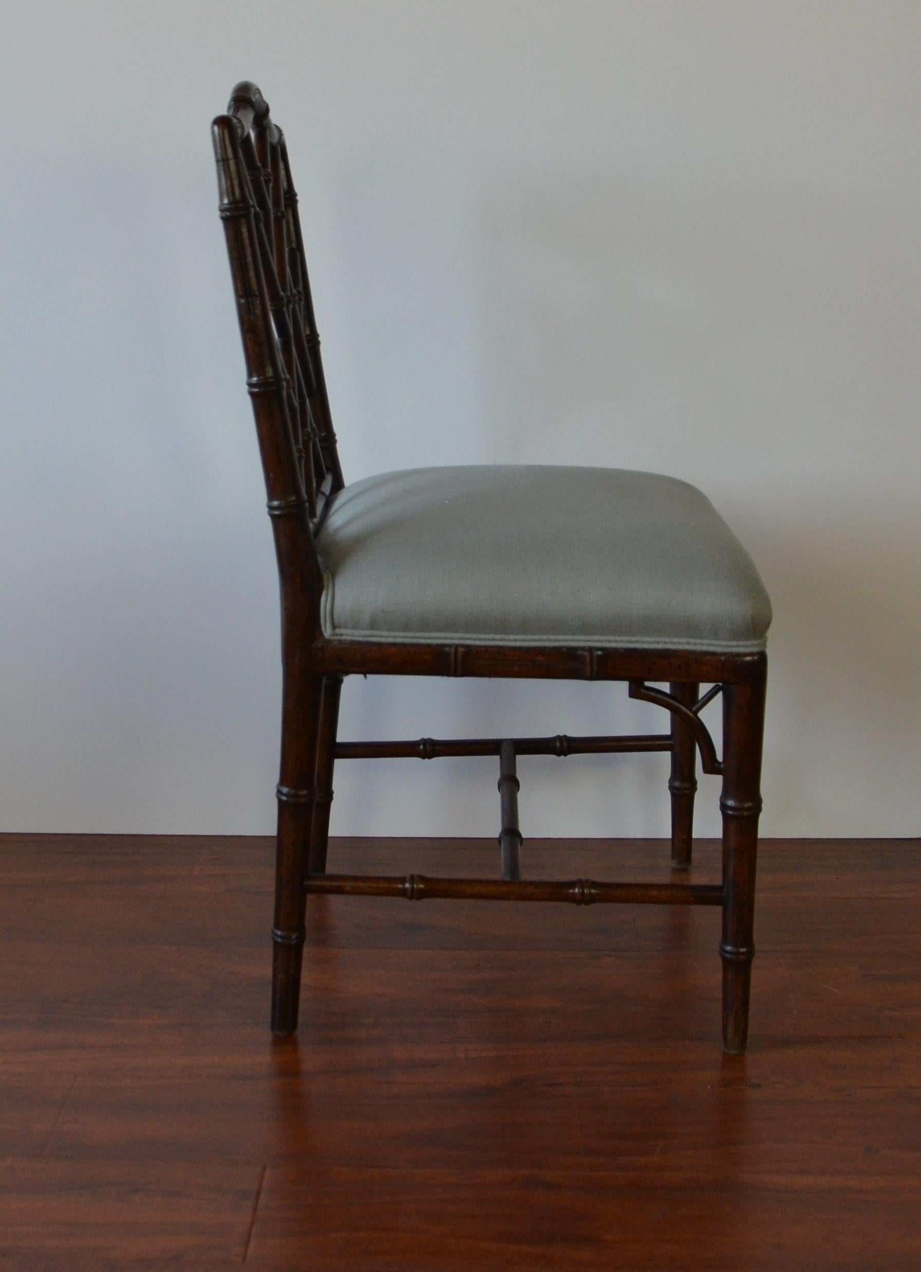 Chippendale Style Faux Bamboo Dining Chairs, Set of 8 1