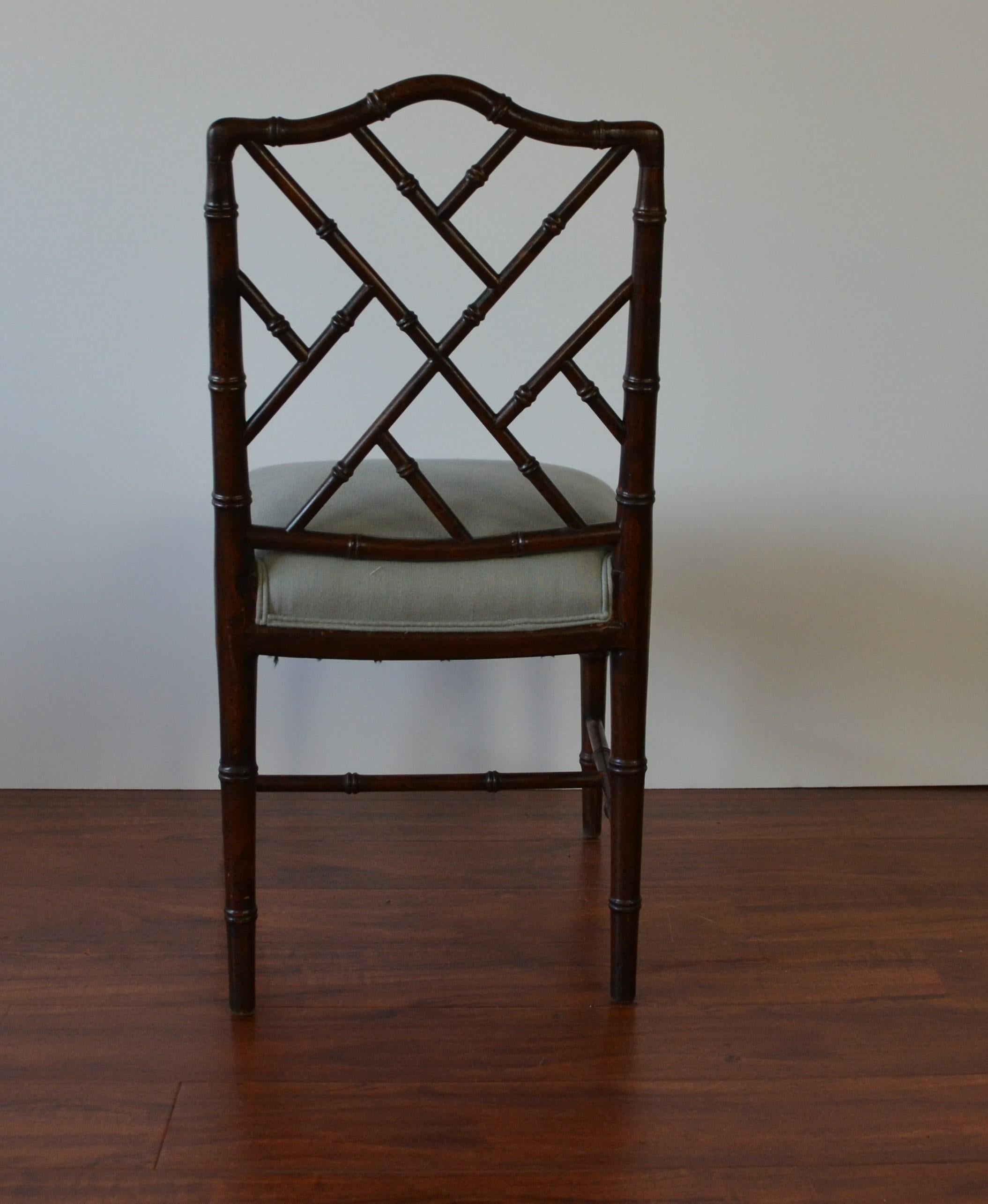 Chippendale Style Faux Bamboo Dining Chairs, Set of 8 2