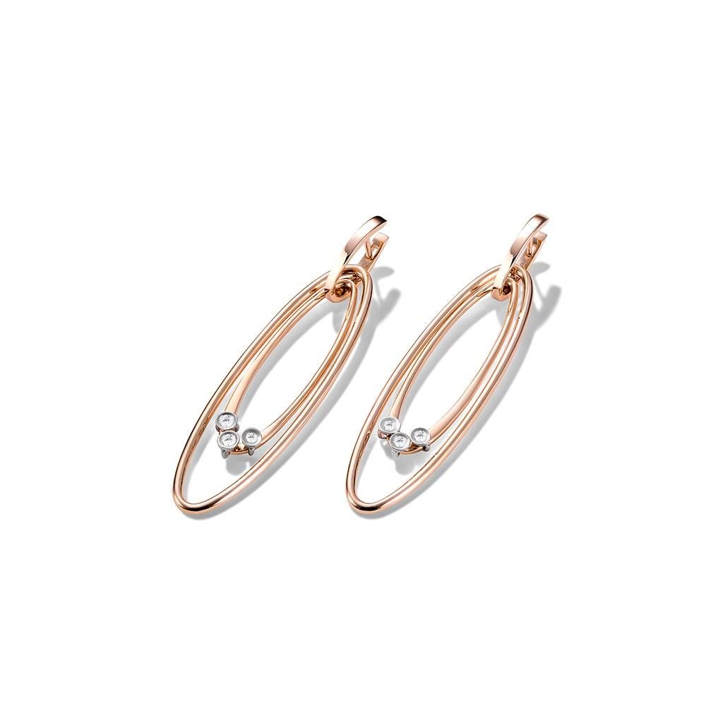 Contemporary Chips Contrarié Cuff in Rose Gold, White Gold Bezels and White Movable Diamonds For Sale