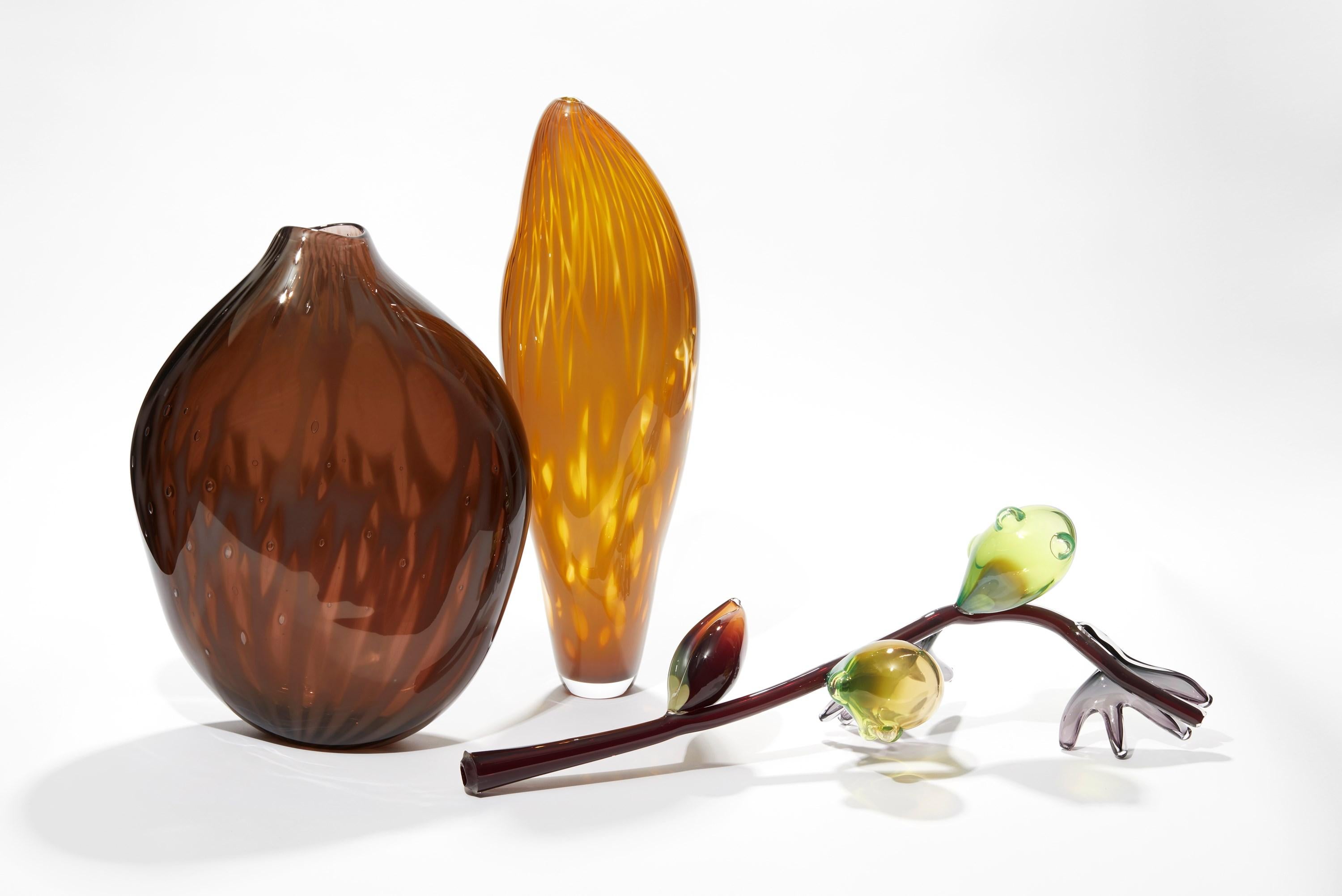 Contemporary Chiranthodendron, Botanical Abstract Sculpture in Glass by Michèle Oberdieck For Sale