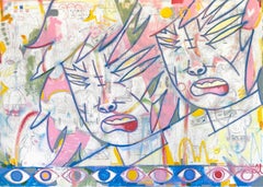 There are NOHEROES in the motion composition#2, 100 x 140cm