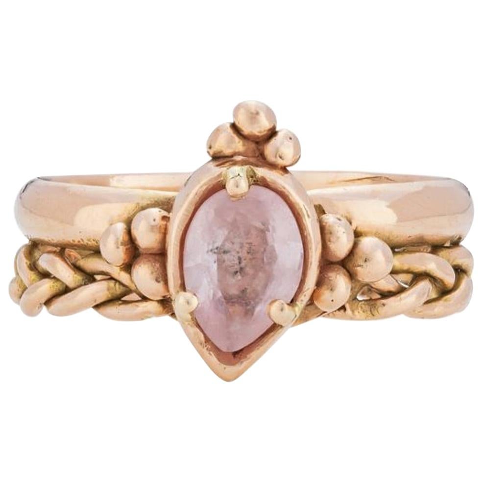 Chiron Ring, 18 Karat Rose Gold with Morganite For Sale