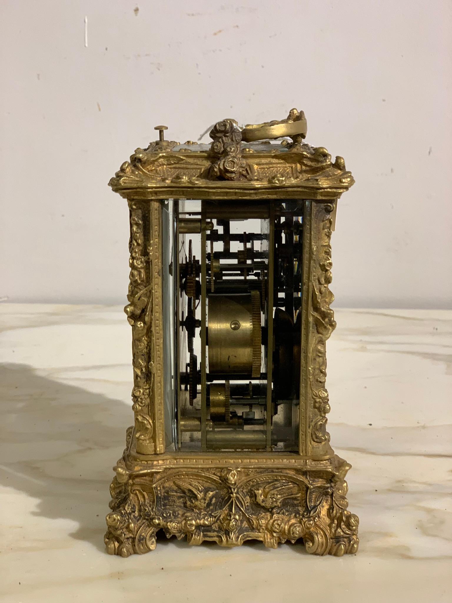 Doré Horloge  Ufficialina  en bronze cisel, Napolon III en vente