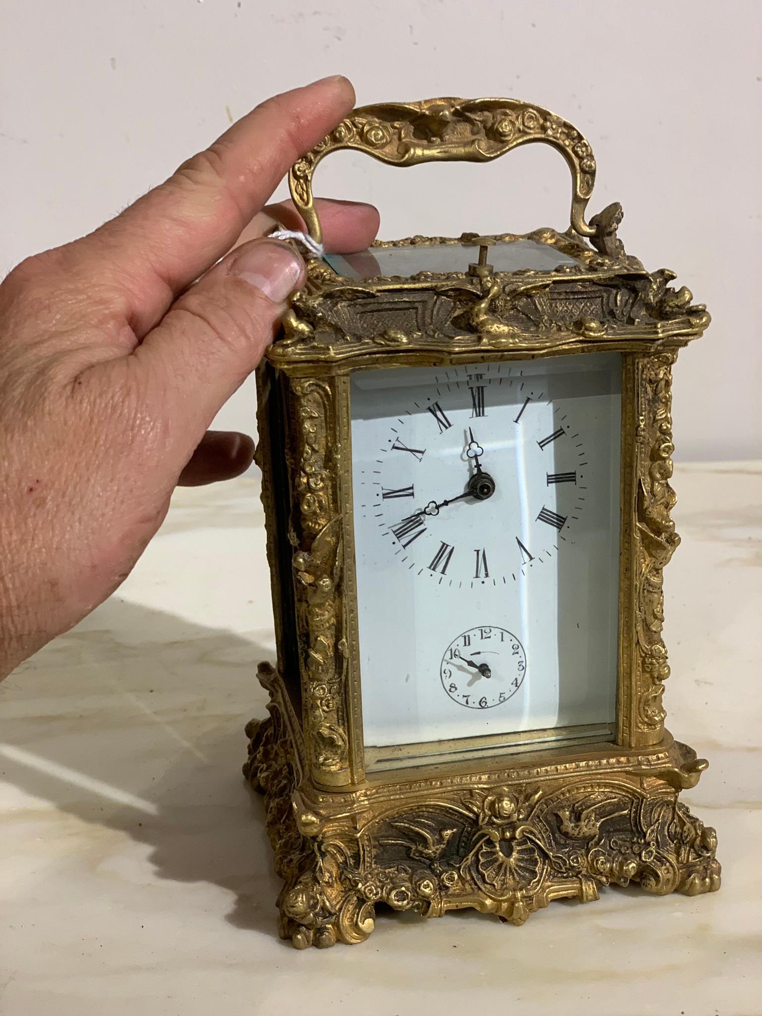 19th Century Chiseled Bronze 'Ufficialina' Clock, Napoleon III For Sale