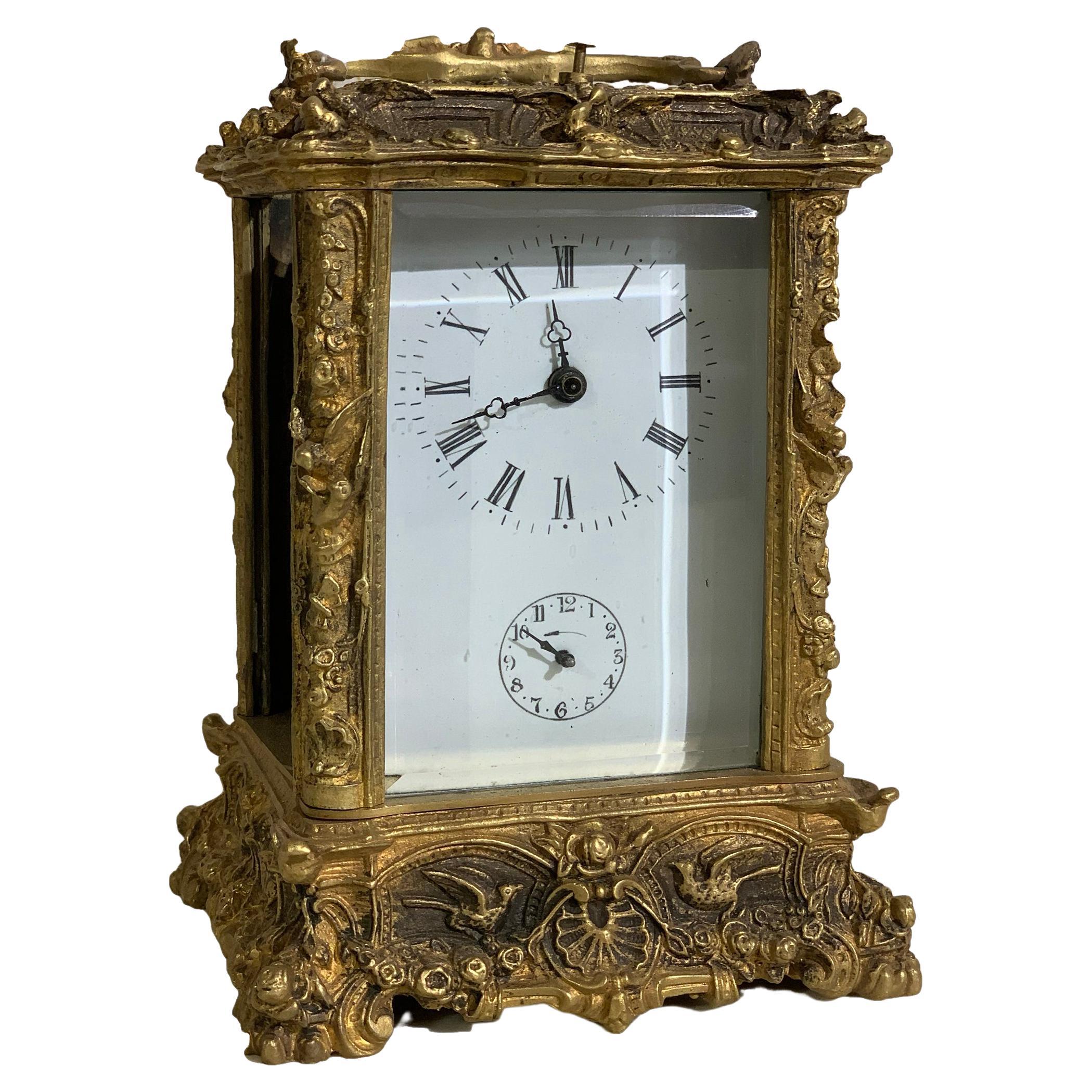 Chiseled Bronze 'Ufficialina' Clock, Napoleon III For Sale