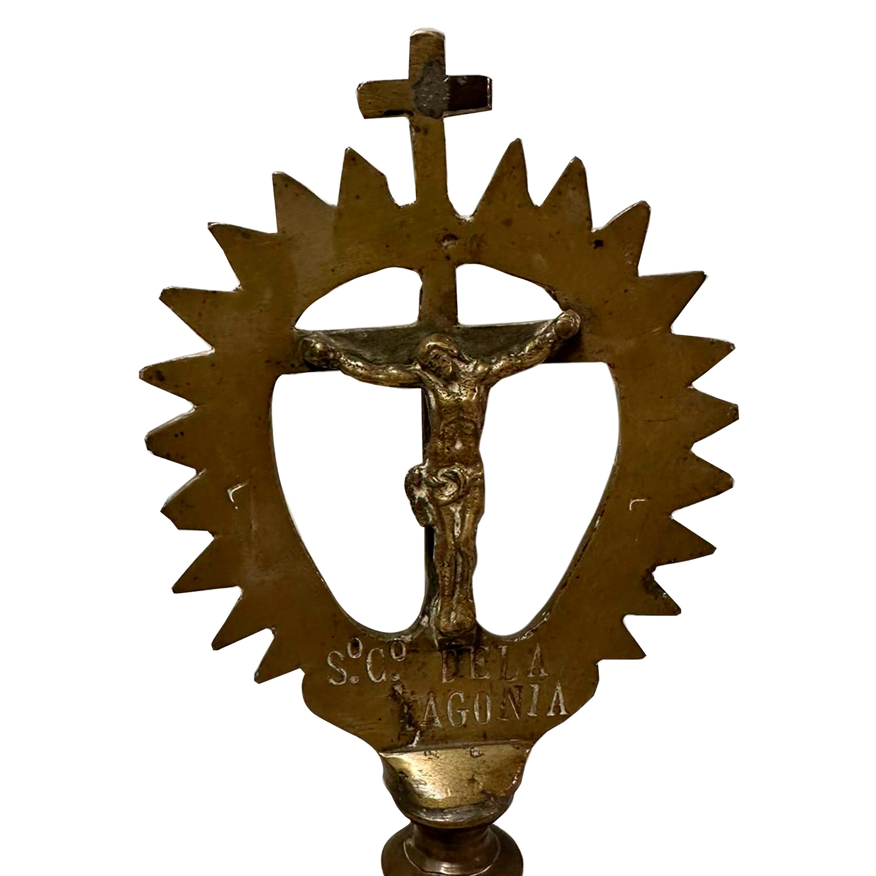 Capuchón de Cruz Procesional de Bronce Cincelado del 