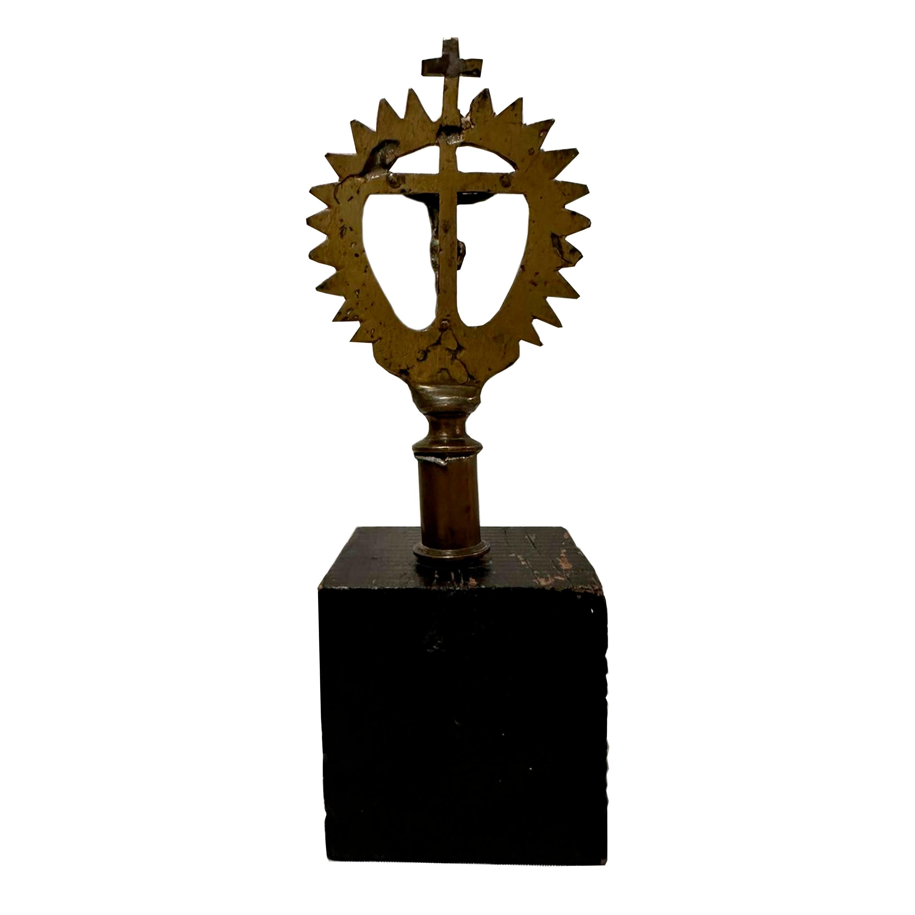 Capuchón de Cruz Procesional de Bronce Cincelado del 