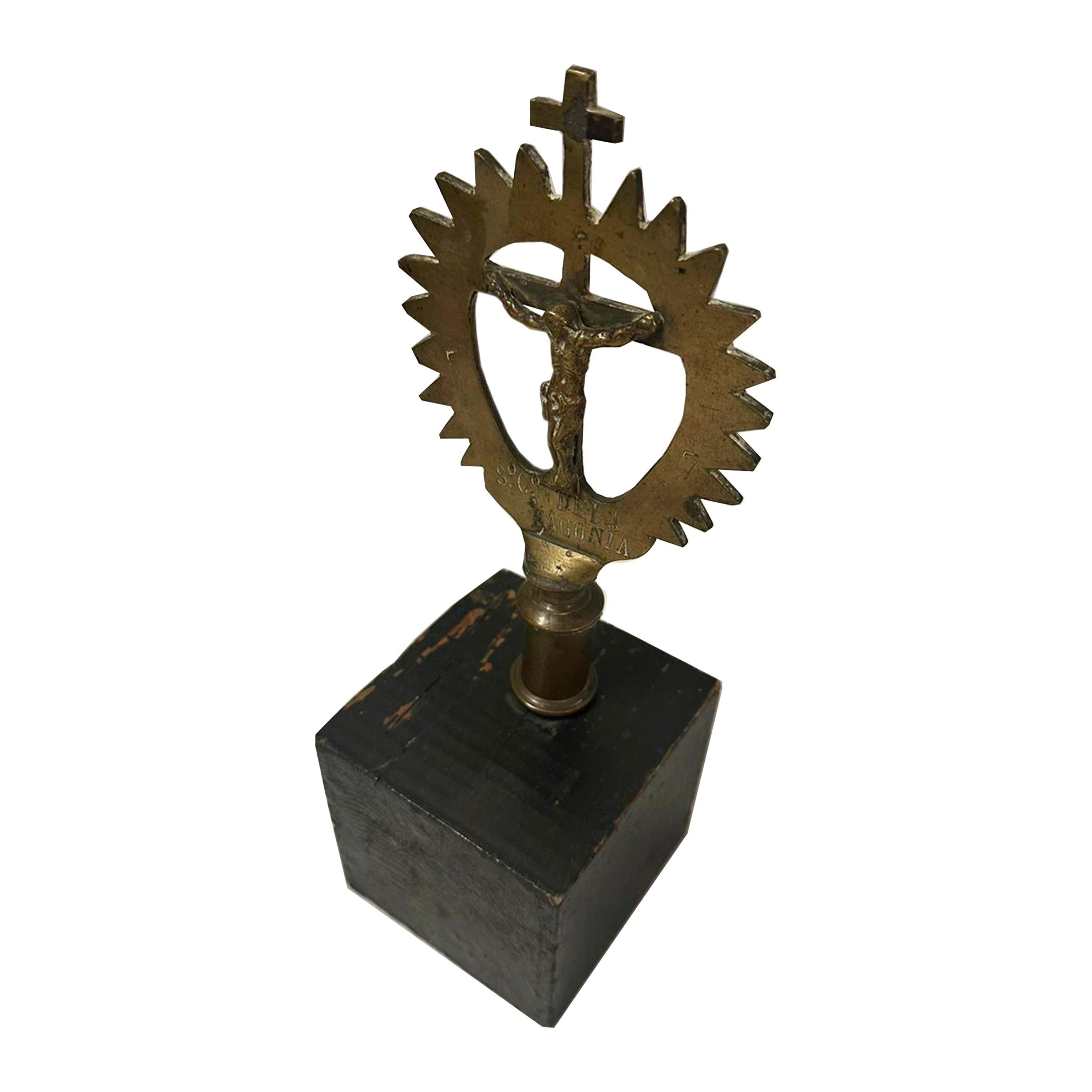 Capuchón de Cruz Procesional de Bronce Cincelado del 