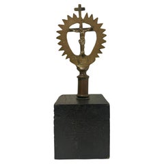 Croce processionale in bronzo cesellato CAP del "Cristo dell'Agonia", Spagna, 17° secolo