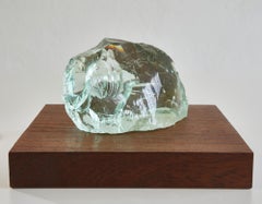Chiseled crystal glass block attr. Fontana Arte, Italy 1970