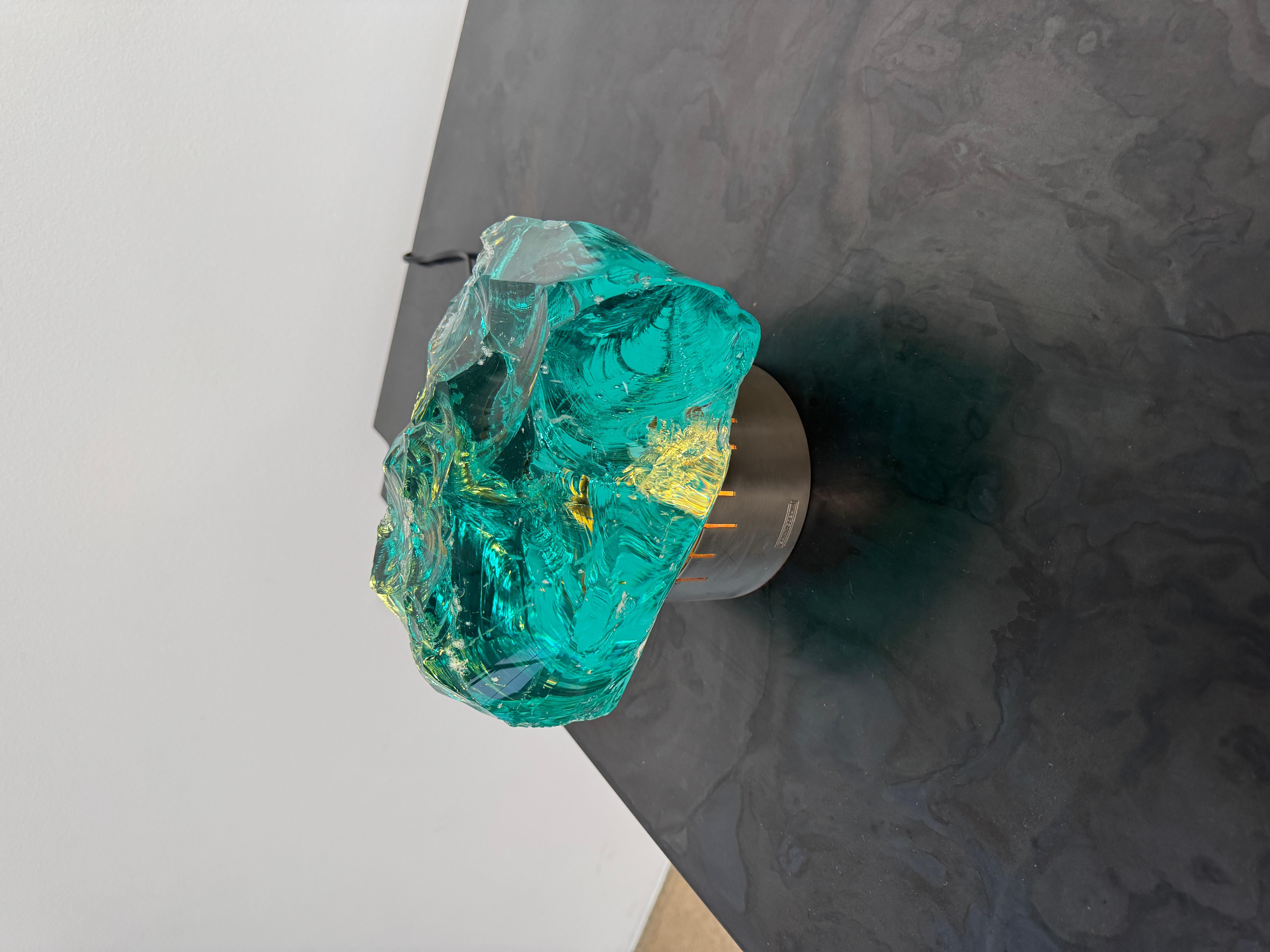 Lámpara de mesa de cristal cincelado de Max Ingrand para Saint Gobain, Francia 1965 mediados del siglo XX en venta