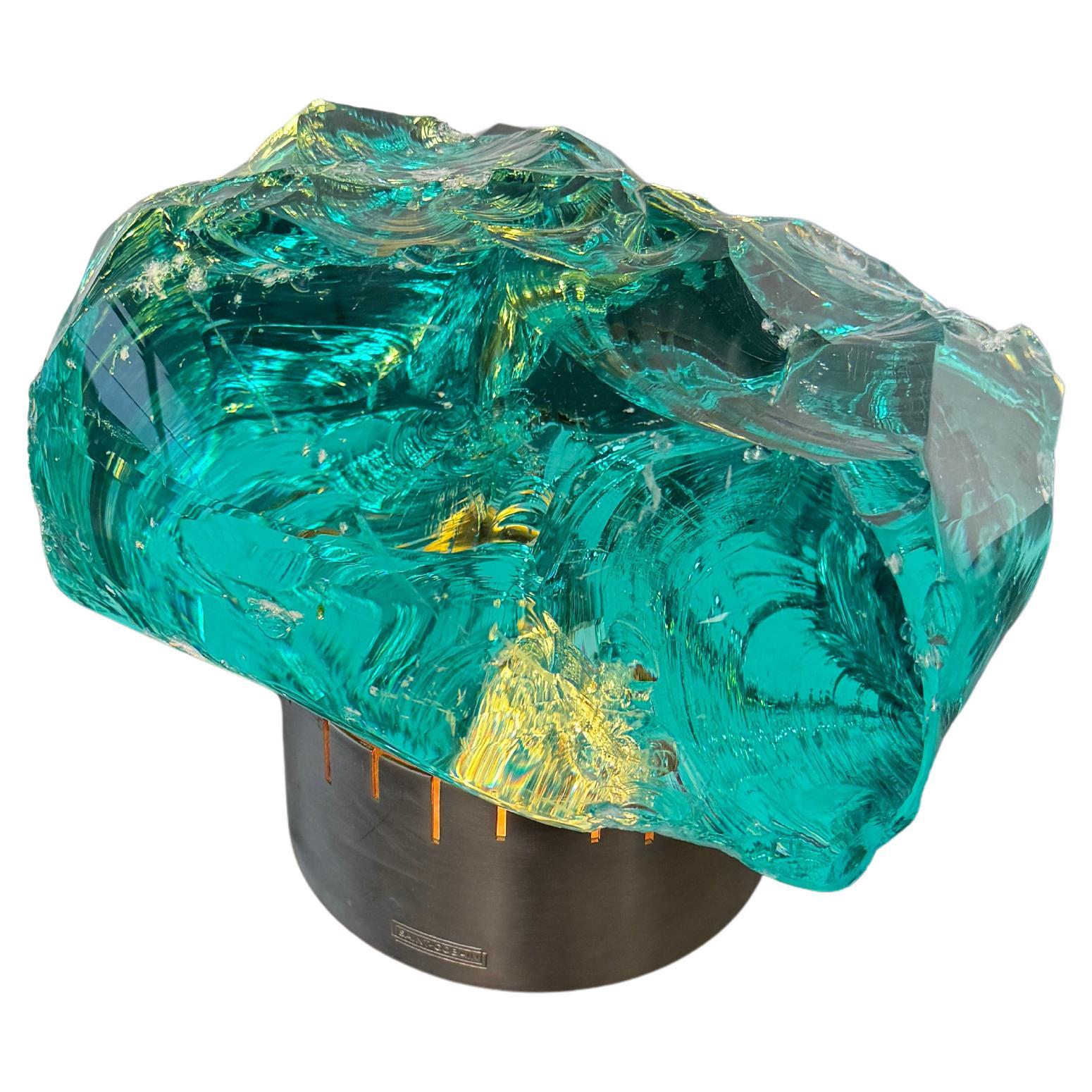 Lámpara de mesa de cristal cincelado de Max Ingrand para Saint Gobain, Francia 1965 en venta
