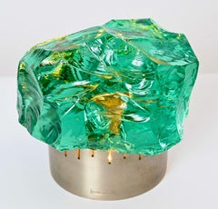 Chiseled Crystal Table Lamp Designed by Max Ingrand for Saint Gobain, France