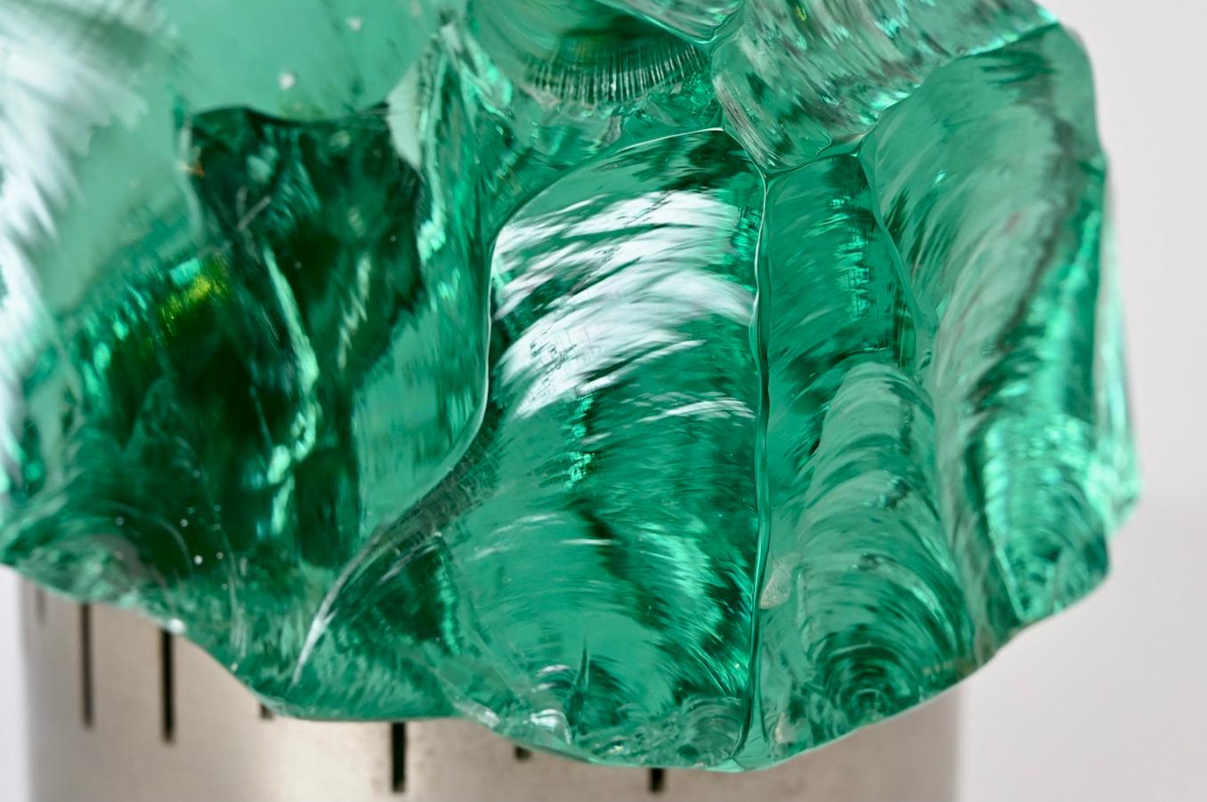 Mid-20th Century Chiseled Crystal Table Lamp Designed by Max Ingrand for Saint Gobain, France For Sale