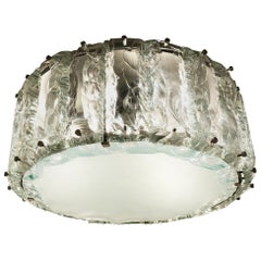 Chiseled Glass Flush Mount Chandelier by Zero Quattro