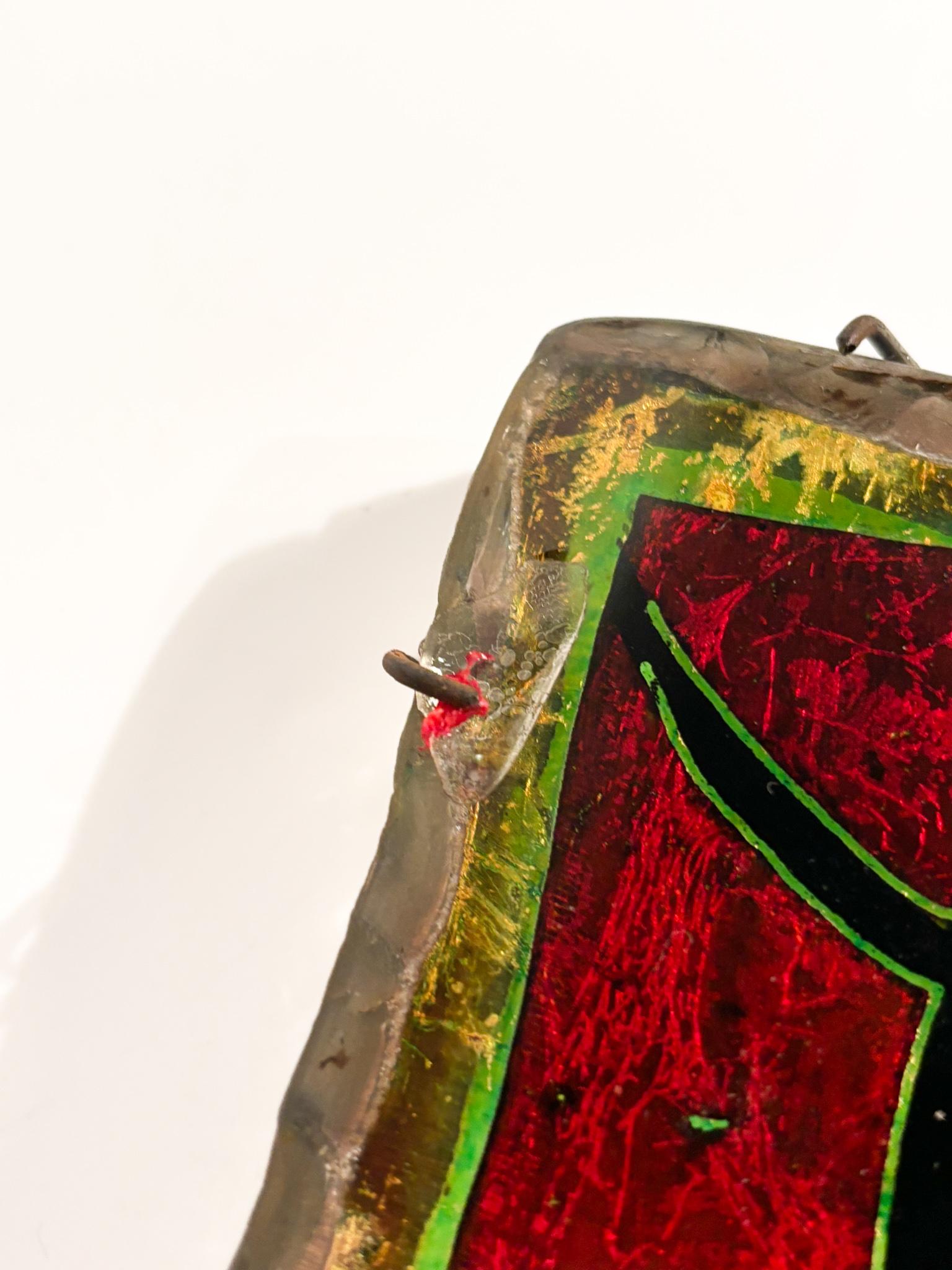 Chiseled Glass Plate Depicting a Maternity by Erwin Walter Burger from the 1960s For Sale 1