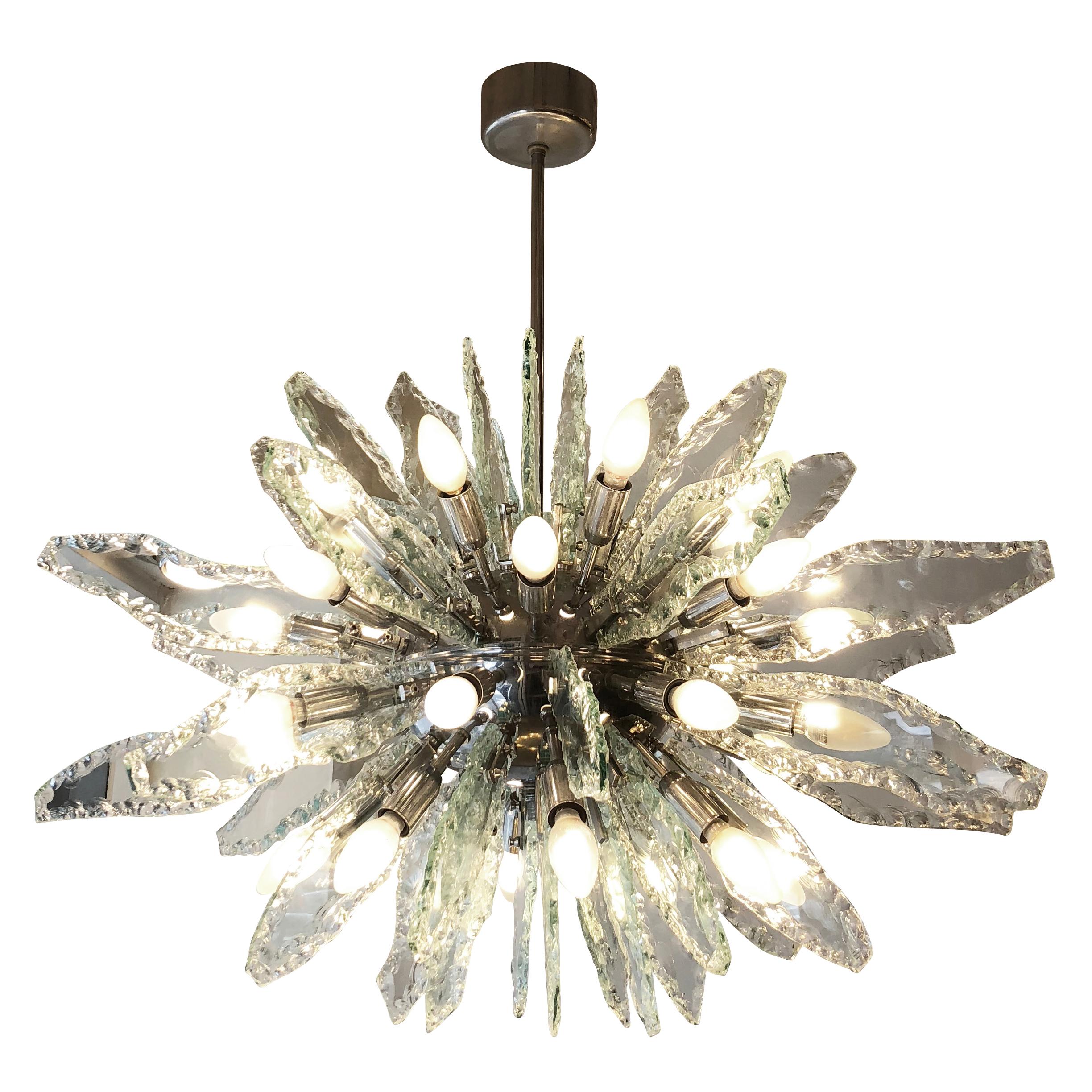 Italian Chiseled Glass Sputnik Chandelier by ZeroQuattro