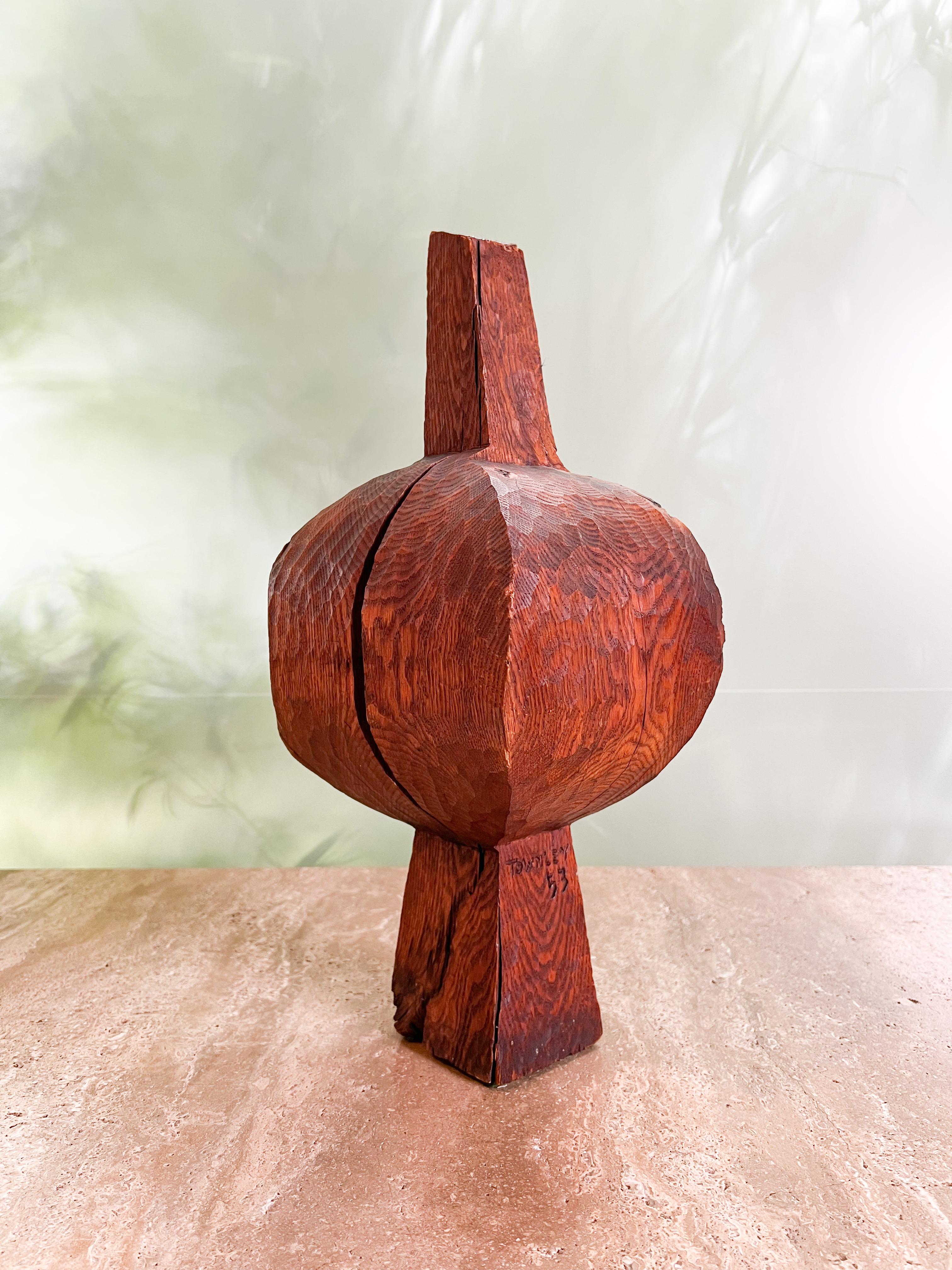 Chiseled Oak Sculpture by Hugh Townley For Sale 1