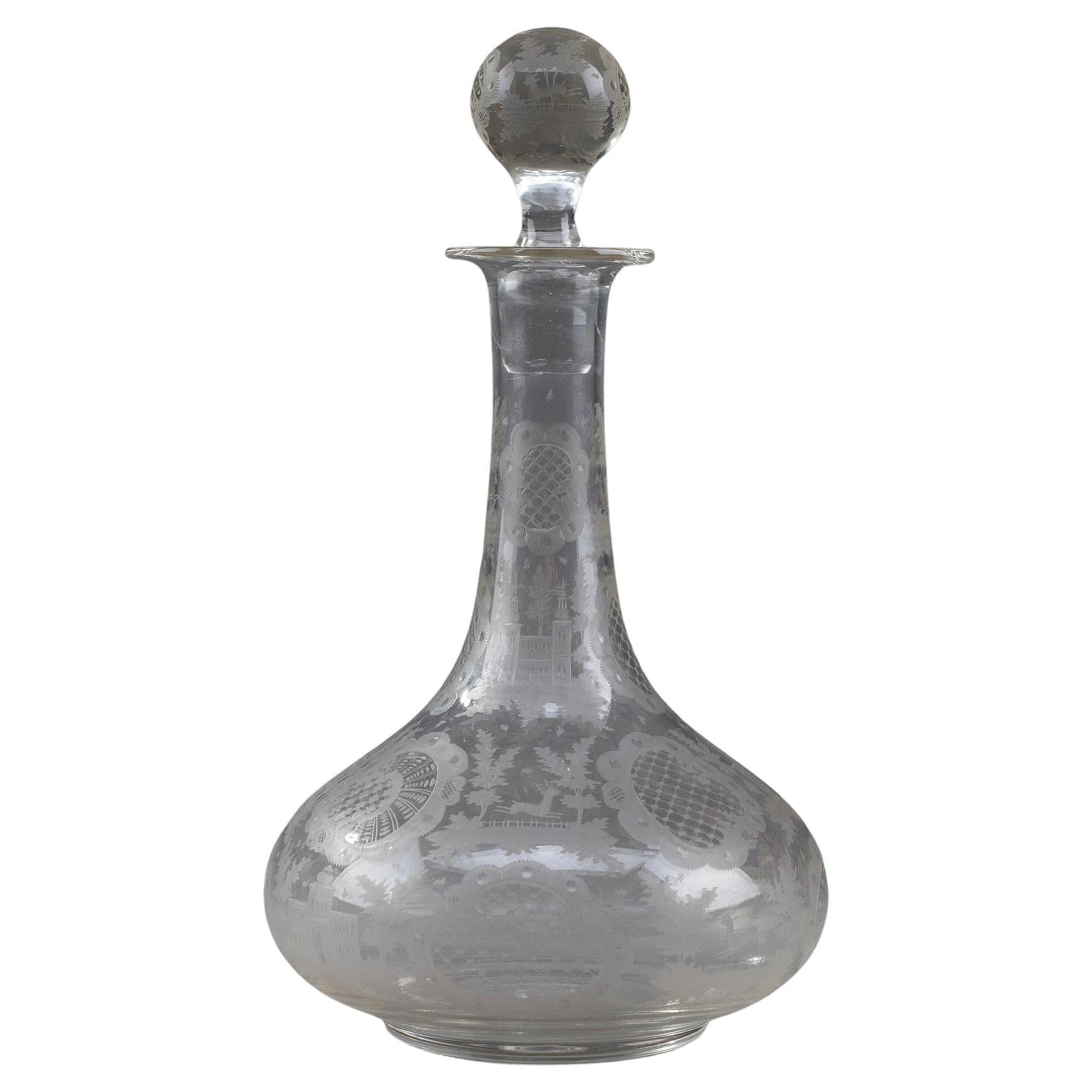 Chiseled Rococo Carafe in the Bohemian Way