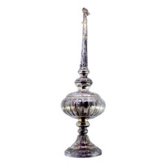 Chiseled silver rose-water sprinkler w/ floral motifs
animal spout