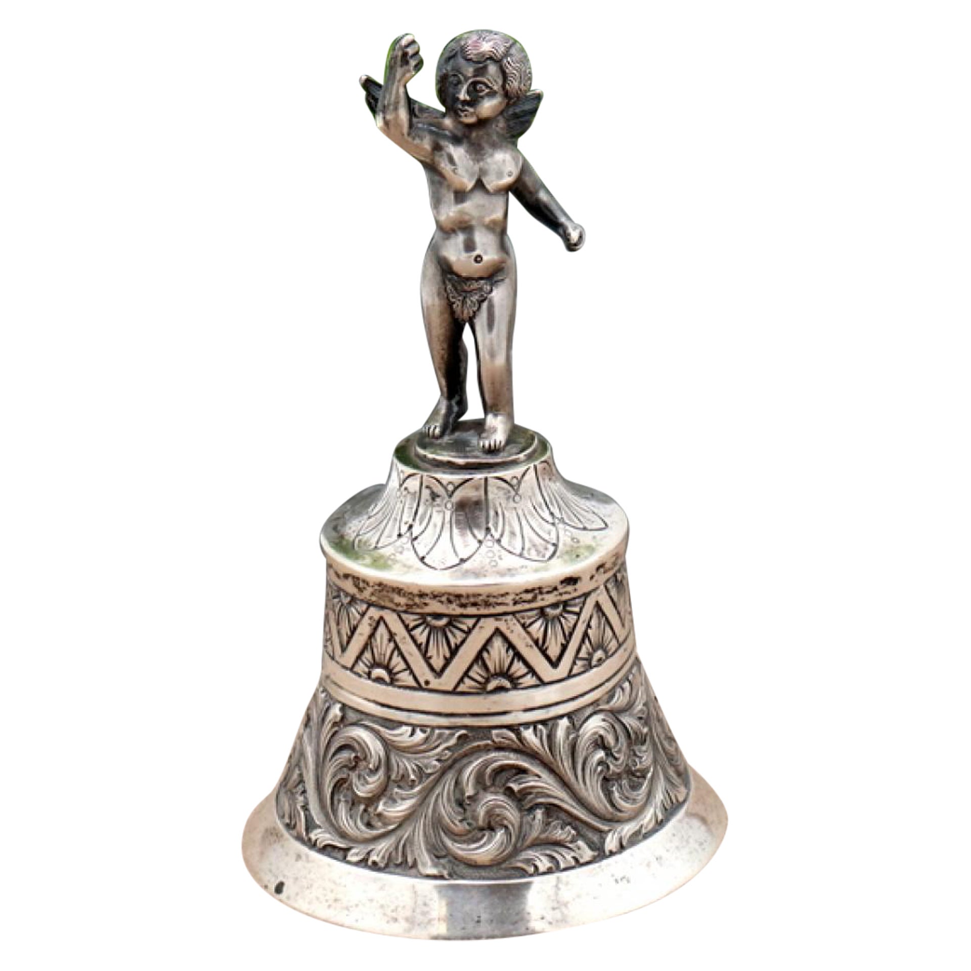 Chiseled silver table bell