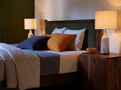 Lawson-Fenning Chiselhurst Bed, Walnut & Velvet, Modern Bedframe