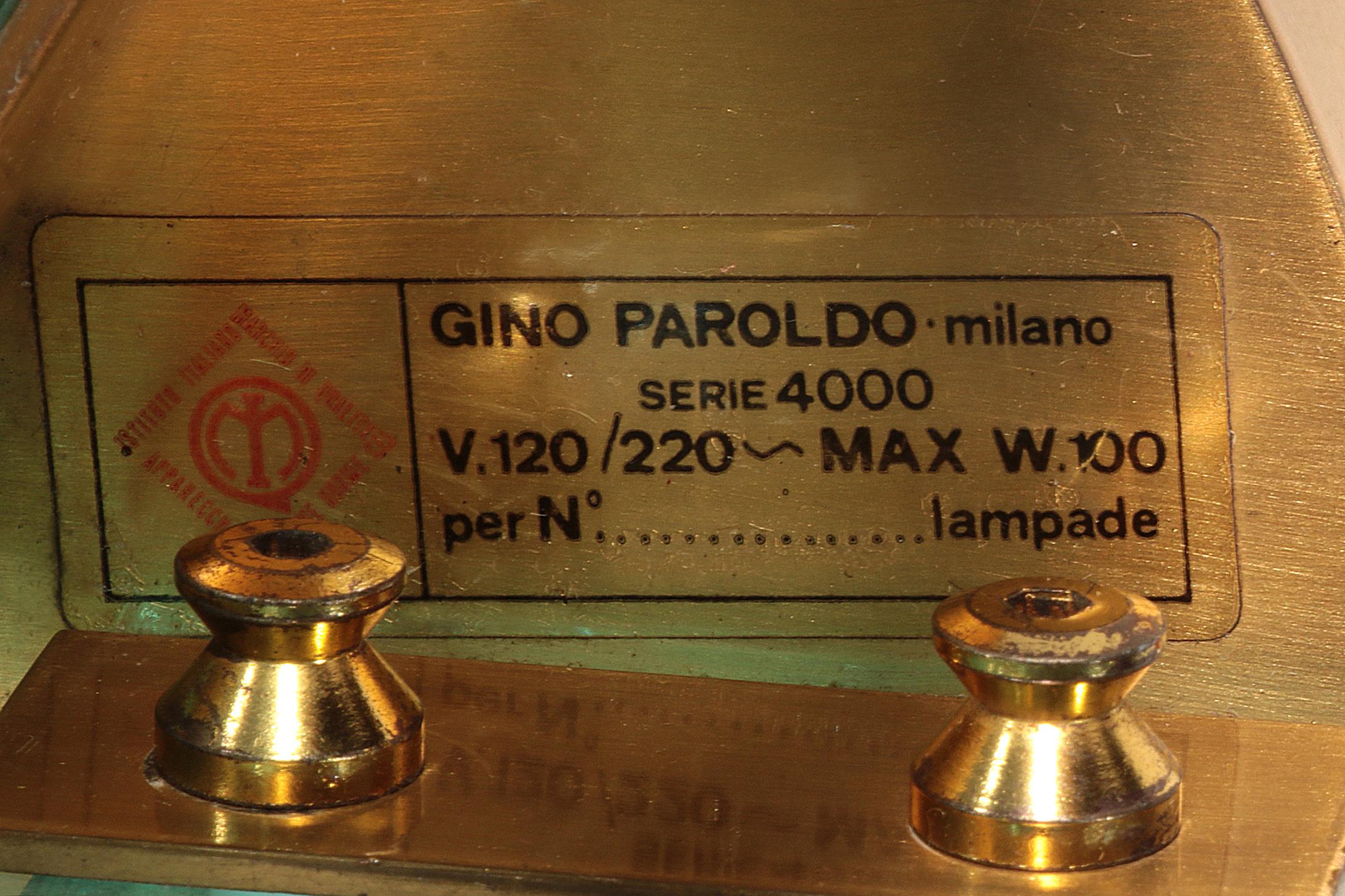 Chiselled Glass Table Lamp in Brass by Gino Paroldo for Dinodei, 1960s For Sale 5