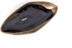 Chital Bowl Medium in Shagreen, Shell & Bronze-Patina Brass by Kifu Paris