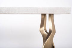 "Chital" Console Table in Cream Shagreen and Bronze-Patina Brass by Kifu Paris