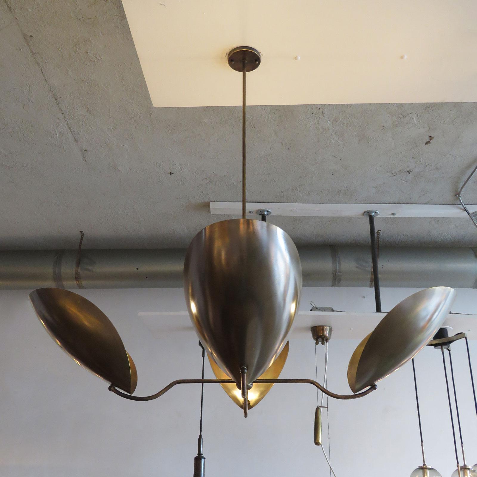 Brass Chiton-4 Chandelier by Gallery L7 For Sale