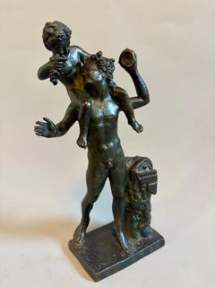 Chiurazzi Grand Tour Bronze of a Satyr and Infant Dionysus, Naples, circa 1880