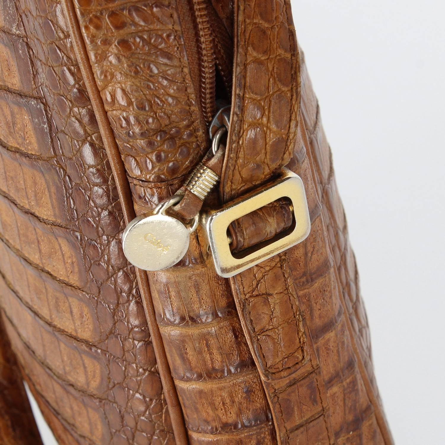 Chloé Vintage Crocodile Leather Bag, 1980s 4