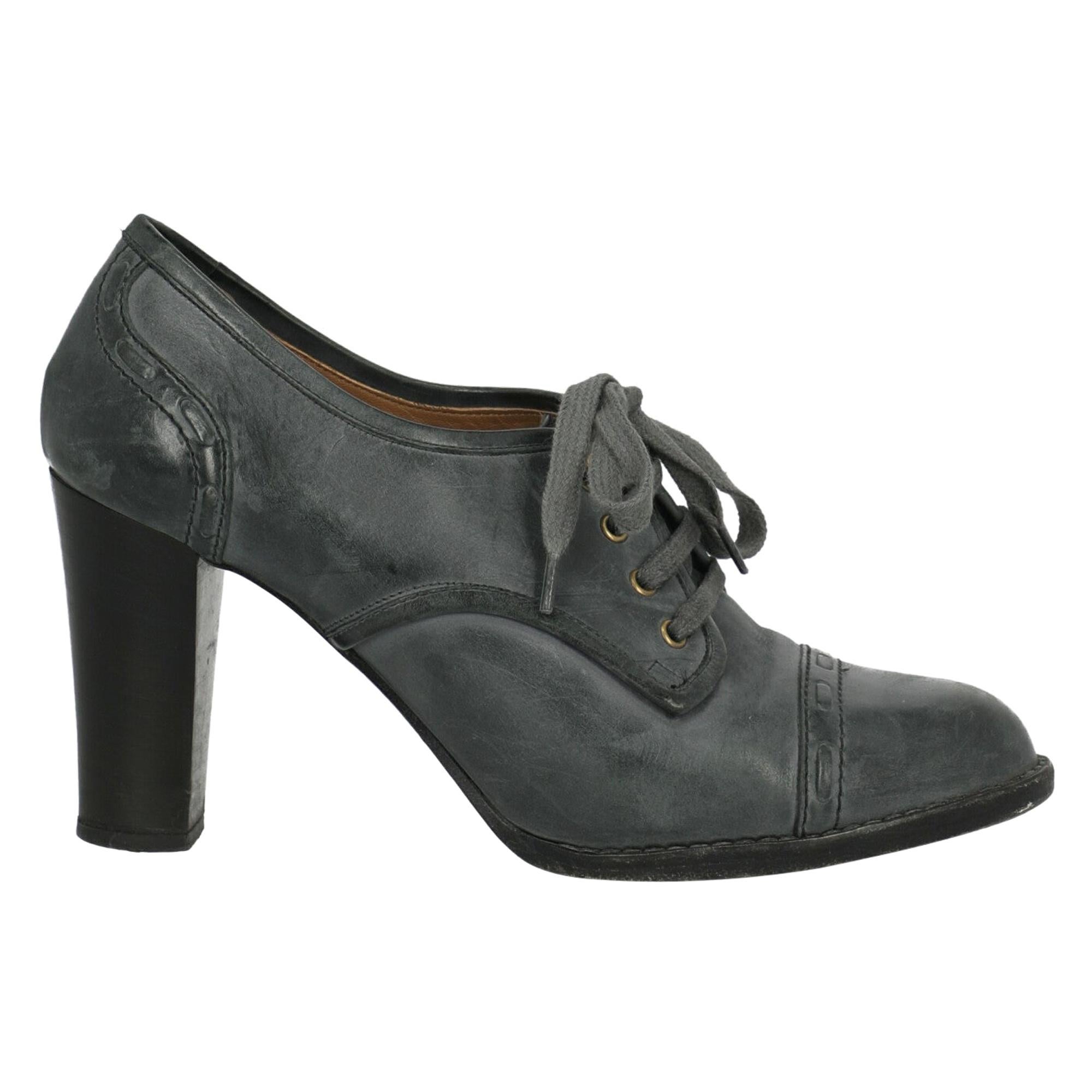 ChloÃ© Woman Ankle boots Grey Leather IT 39 For Sale
