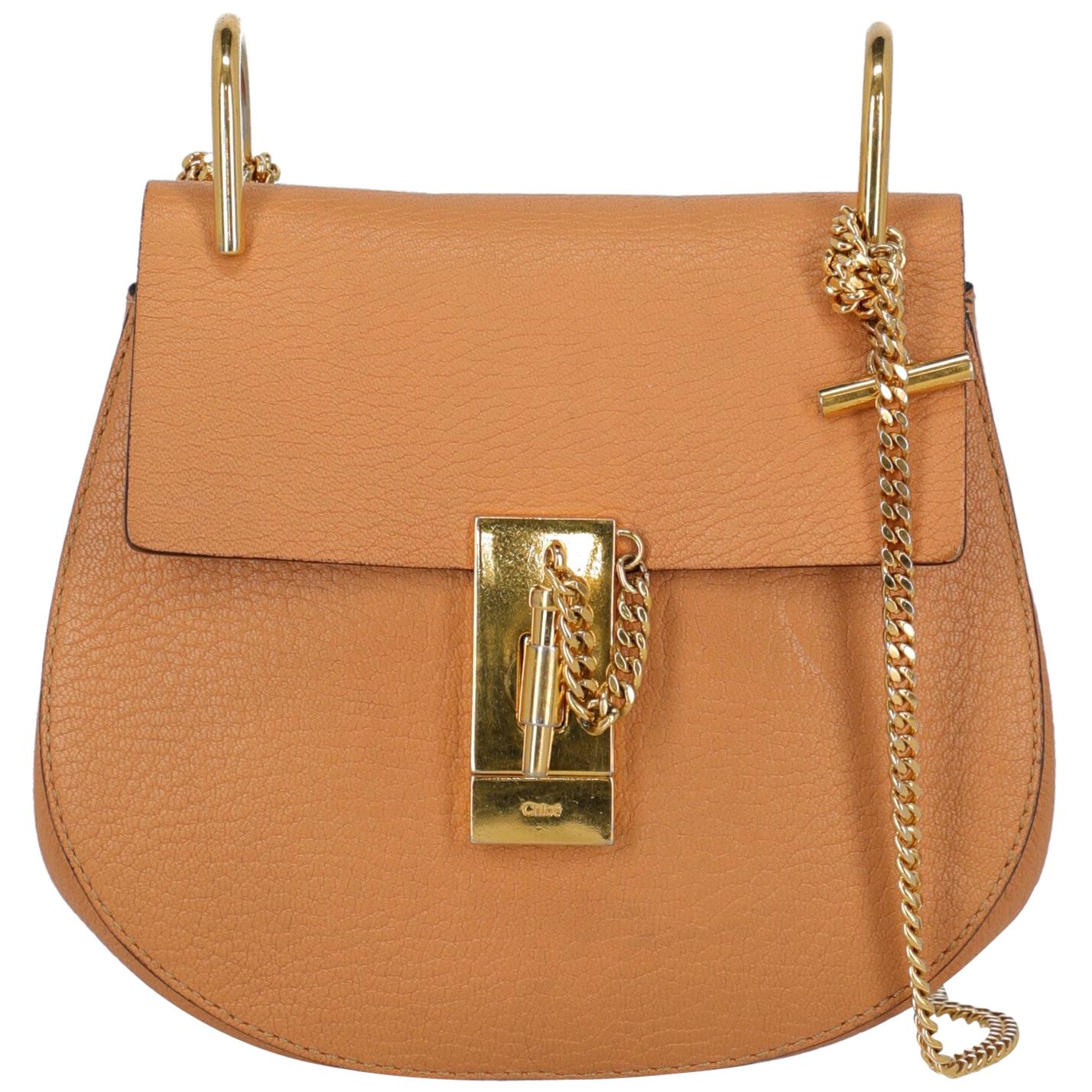 ChloÃ© Woman Shoulder bag Drew Orange Leather For Sale