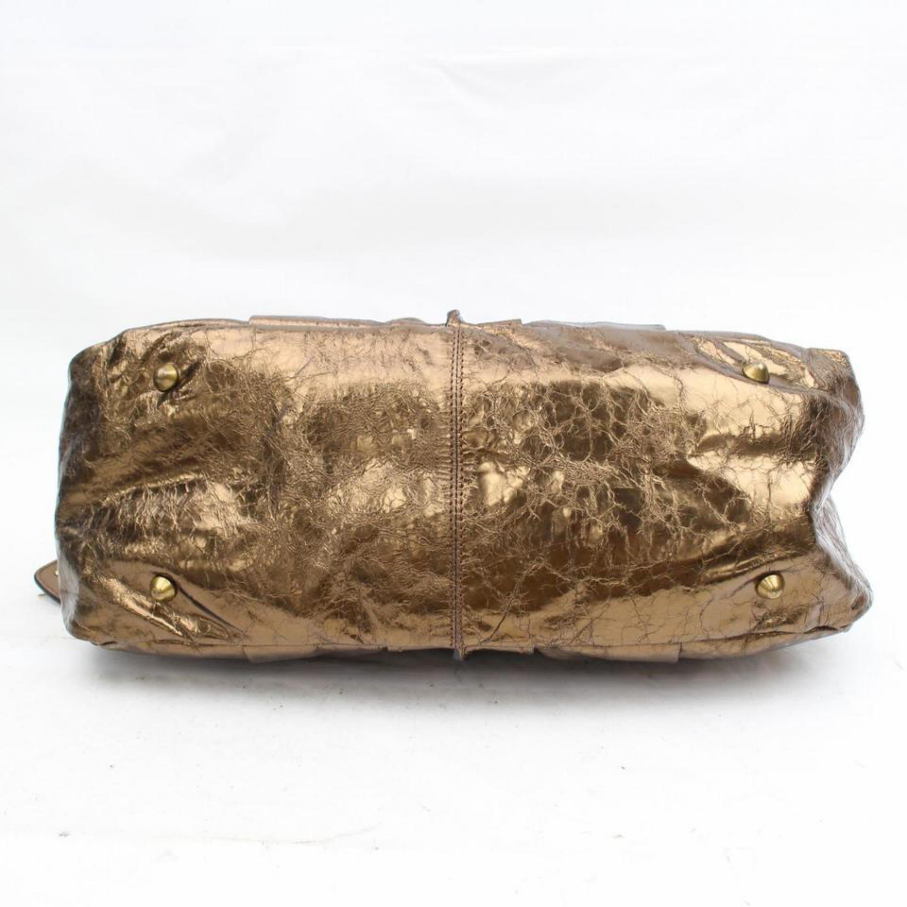 Chloé (1 Of 30) Metallic Bronze Heloise 868306 Brown Leather Shoulder Bag For Sale 3