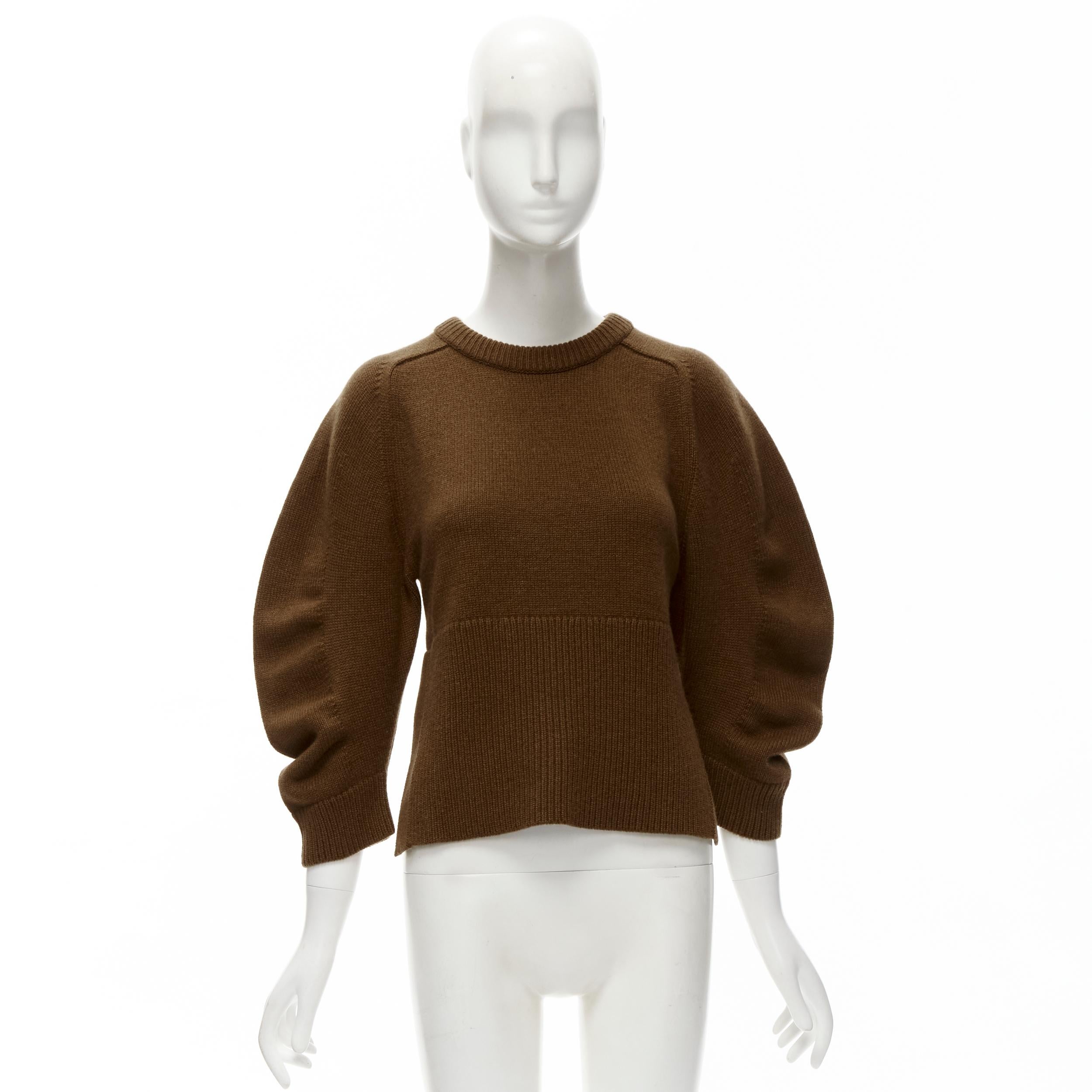 CHLOE Pull court à manches bouffantes en 100% cachemire S en vente 5