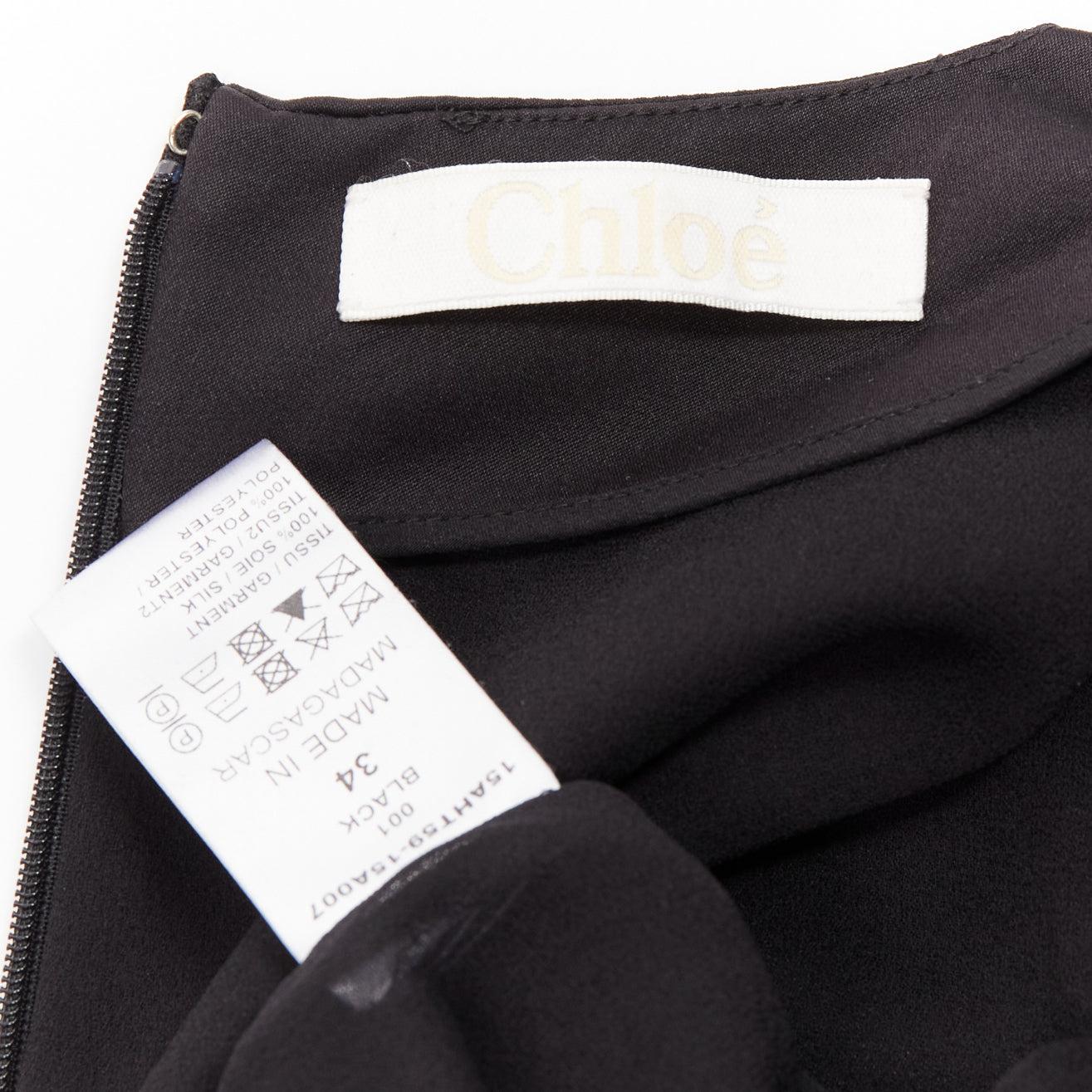 CHLOE top dolman in 100% seta nera impreziosito da perle FR34 XS in vendita 3