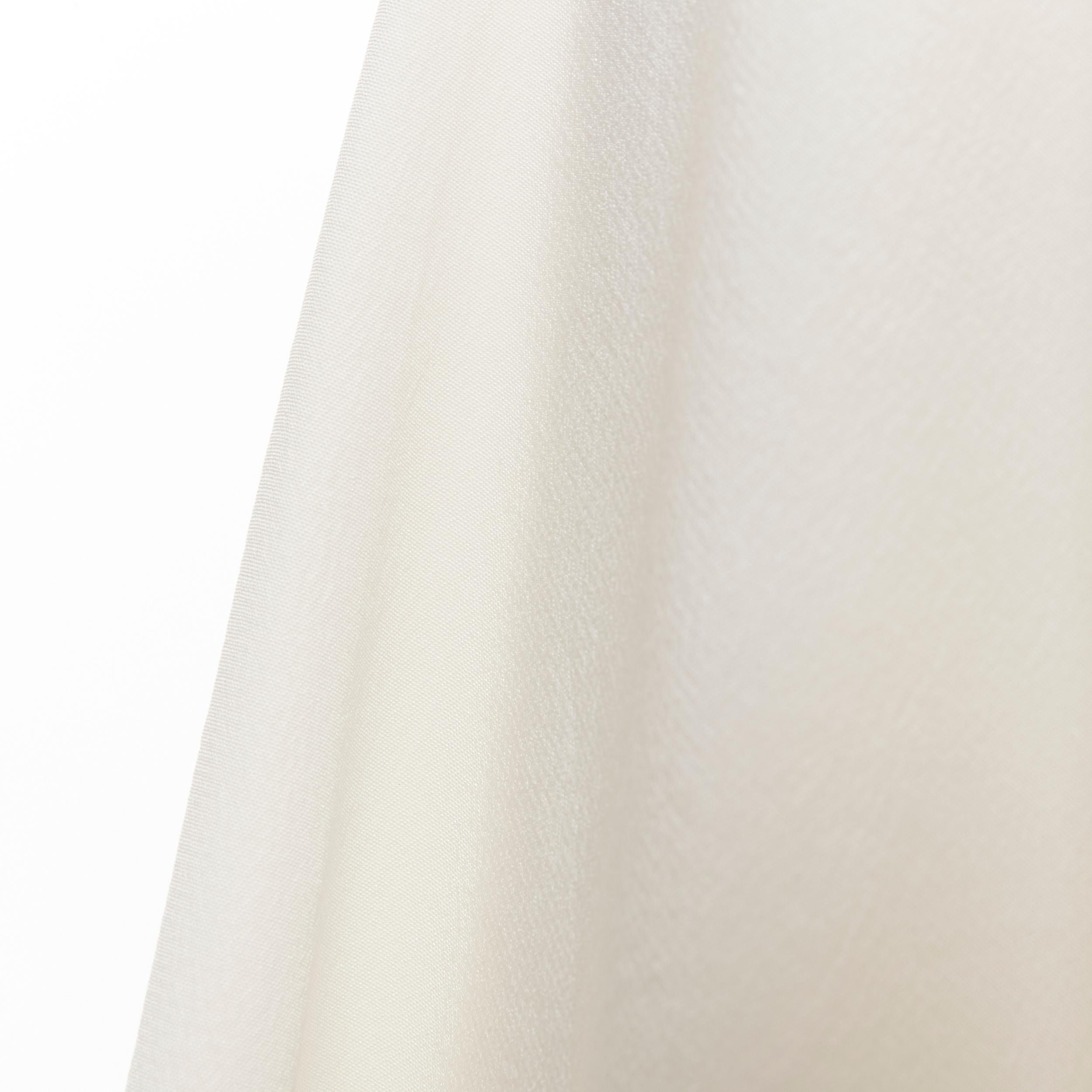 CHLOE 100% silk milk white split open back short sleeve top FR34 XS For Sale 2