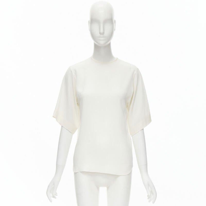 CHLOE 100% seda blanco leche espalda abierta abierta top manga corta FR34 XS en venta 7