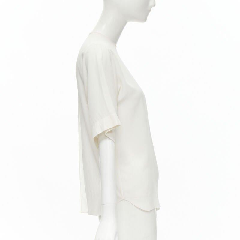 CHLOE 100% seda blanco leche espalda abierta abierta top manga corta FR34 XS en Bueno estado para la venta en Hong Kong, NT