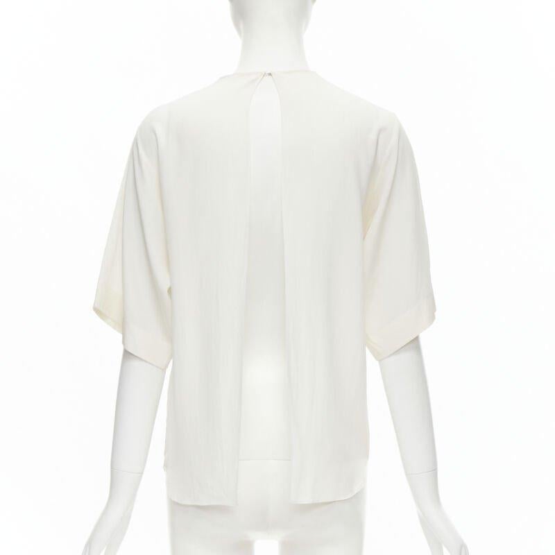 De las mujeres CHLOE 100% seda blanco leche espalda abierta abierta top manga corta FR34 XS en venta